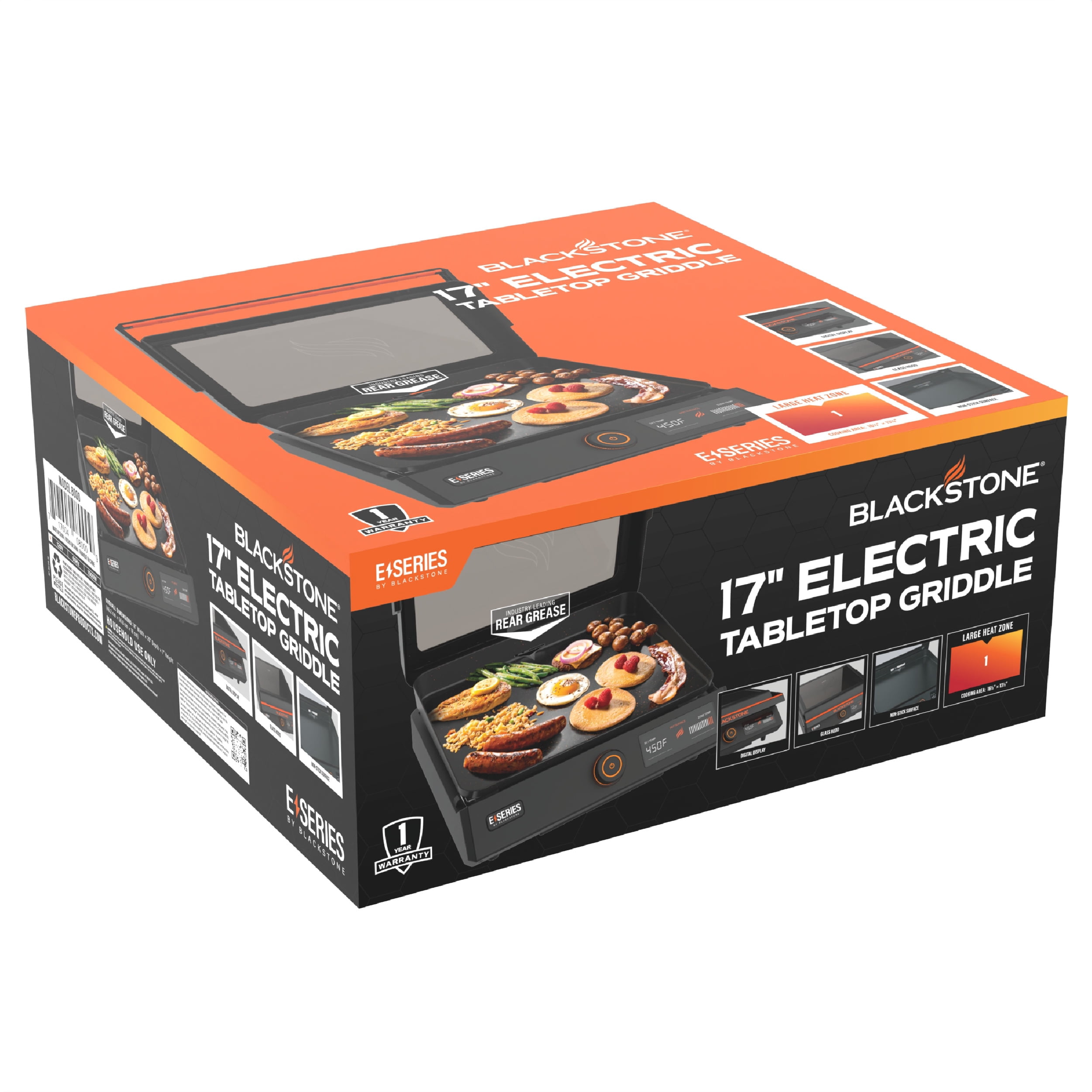 Blackstone E-Series 17" Electric Tabletop Griddle with Hood, Black - Image 6