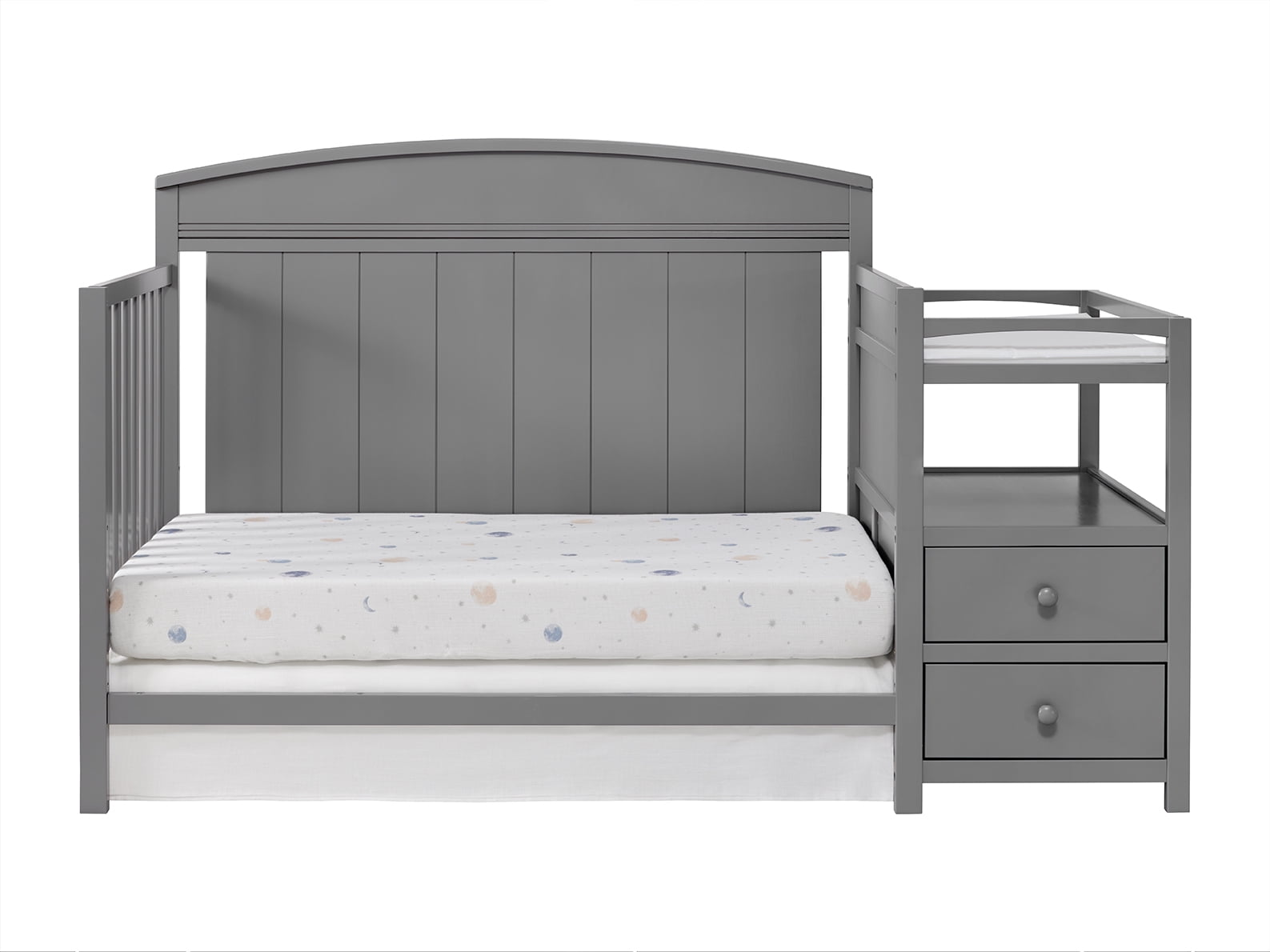 Oxford Baby Pearson 4-in-1 Convertible Crib & Changing Station, Dove Gray, GREENGUARD Gold Certified, Wooden Crib - Image 8