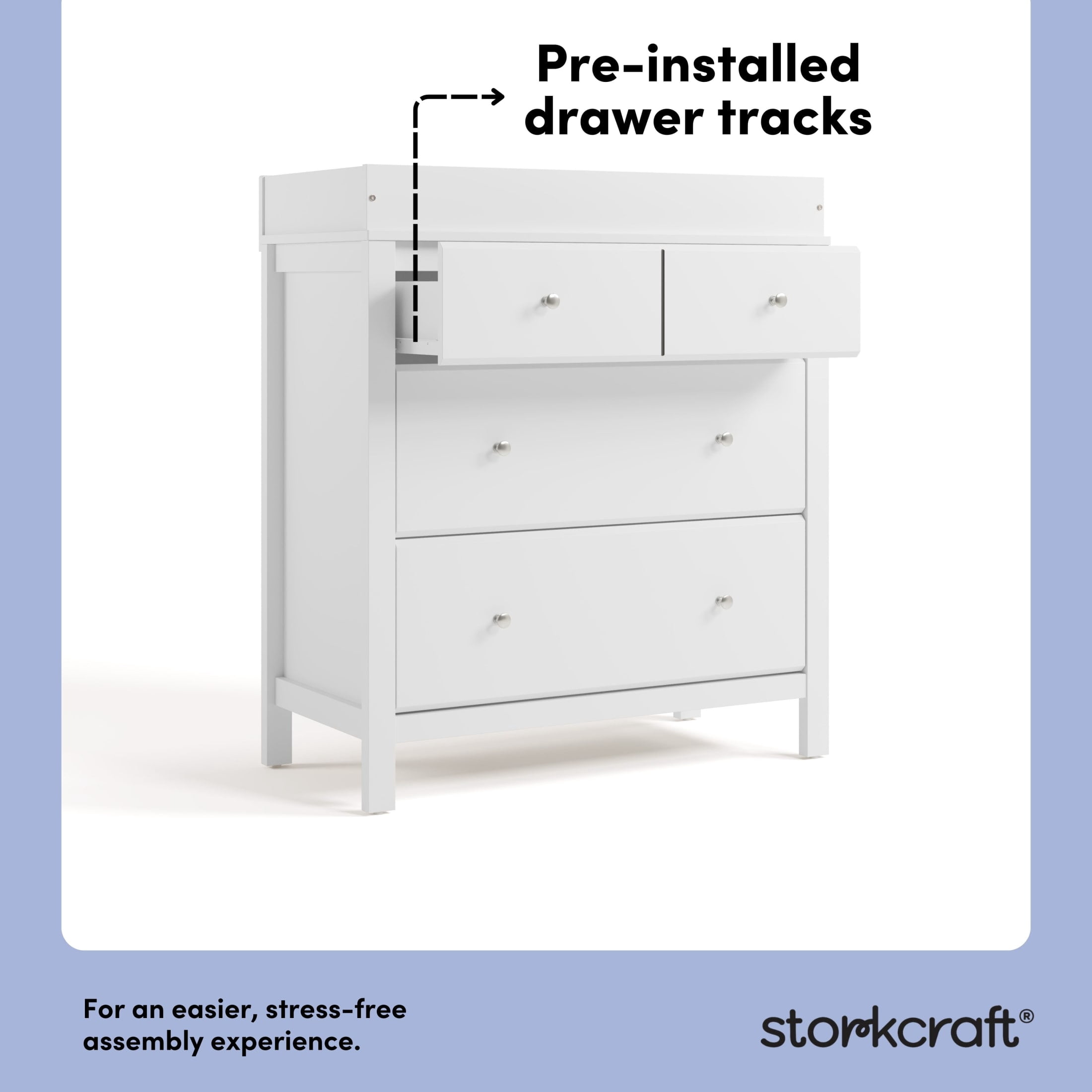 Storkcraft Horizon 3 Drawer Chest with Infant Changing Topper, White - Image 14
