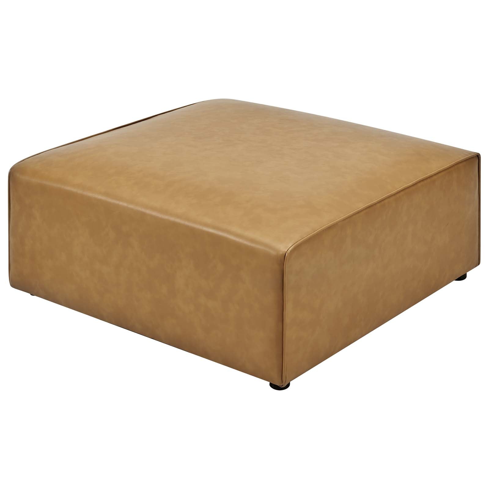 Modway Mingle Vegan Leather Ottoman in Tan - Image 5