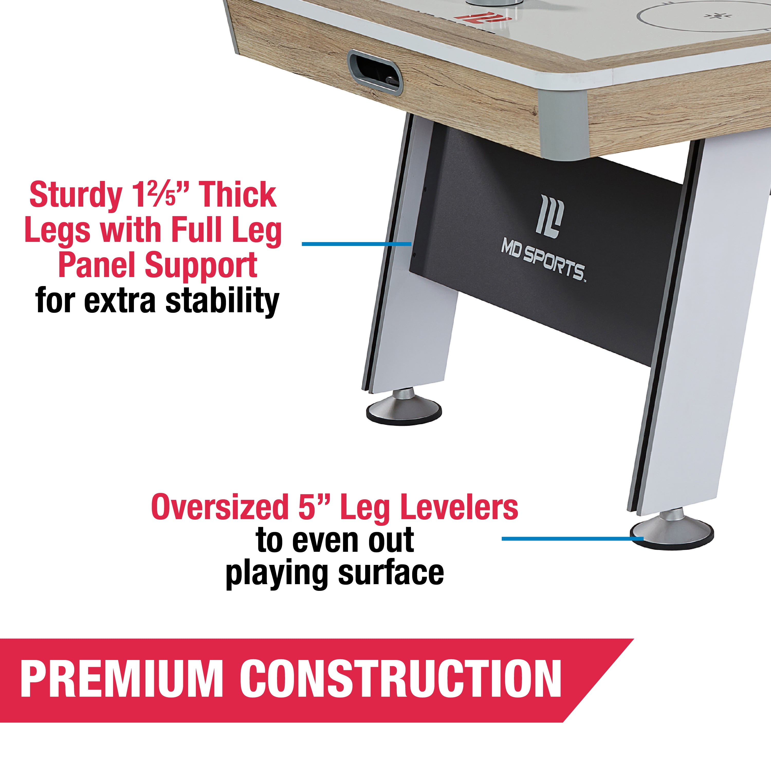 7 ft. Hinsdale Air Hockey Table With Pusher and Puck Set by MD Sports - Image 3