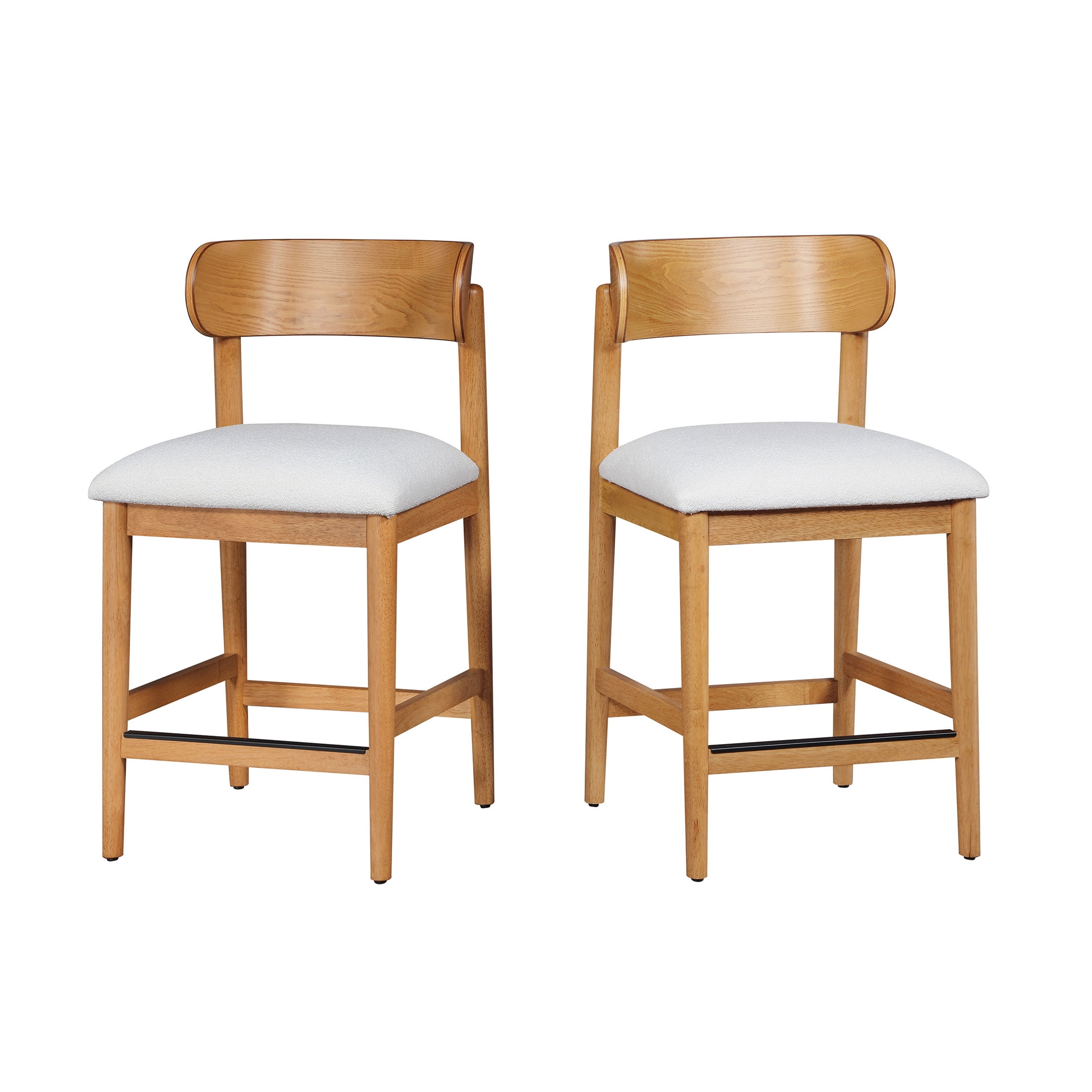 Beautiful Drew Counter-Height Stools by Drew Barrymore, Warm Honey Finish, 2 Pack - Image 8
