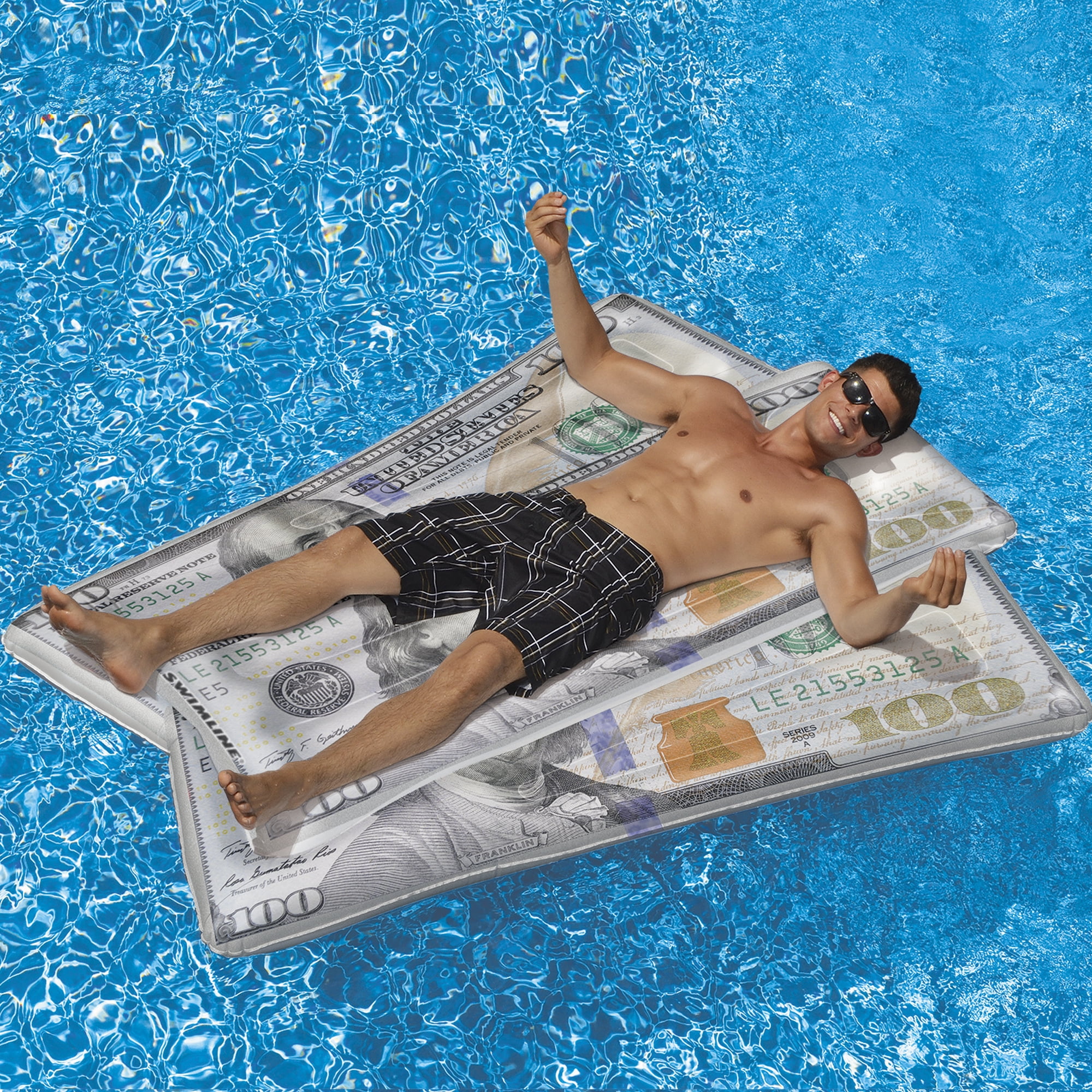 Swim Central Inflatable Benjamin Franklin Money Pool Lounger - 84" - Image 3