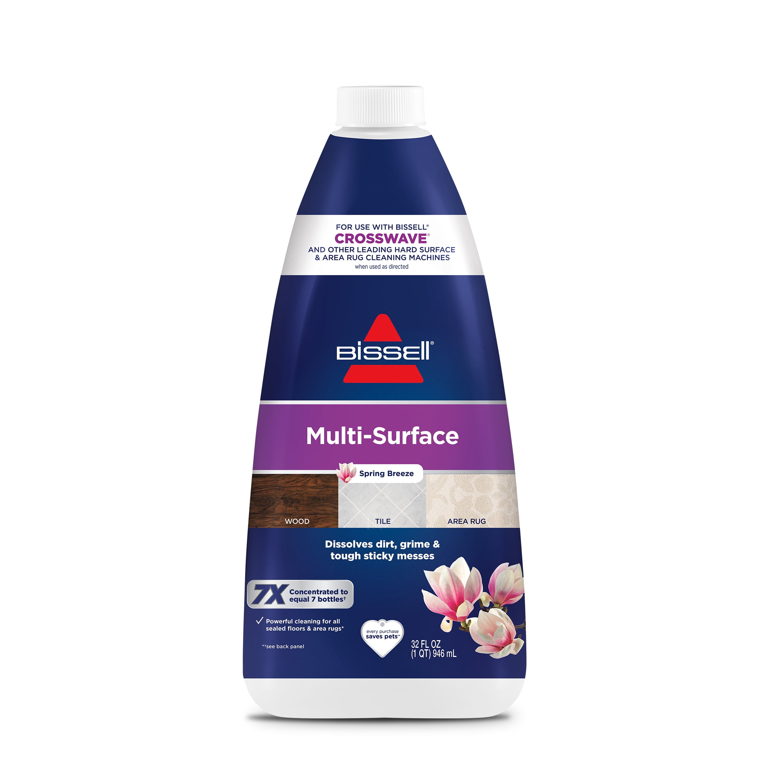 BISSELL® CrossWave® HydroSteam™ Wet Dry Vacuum 3513 & Bissell Multi-Surface Floor Cleaning Formula, Spring Breeze Scent, 32 oz., 1789 - Image 3