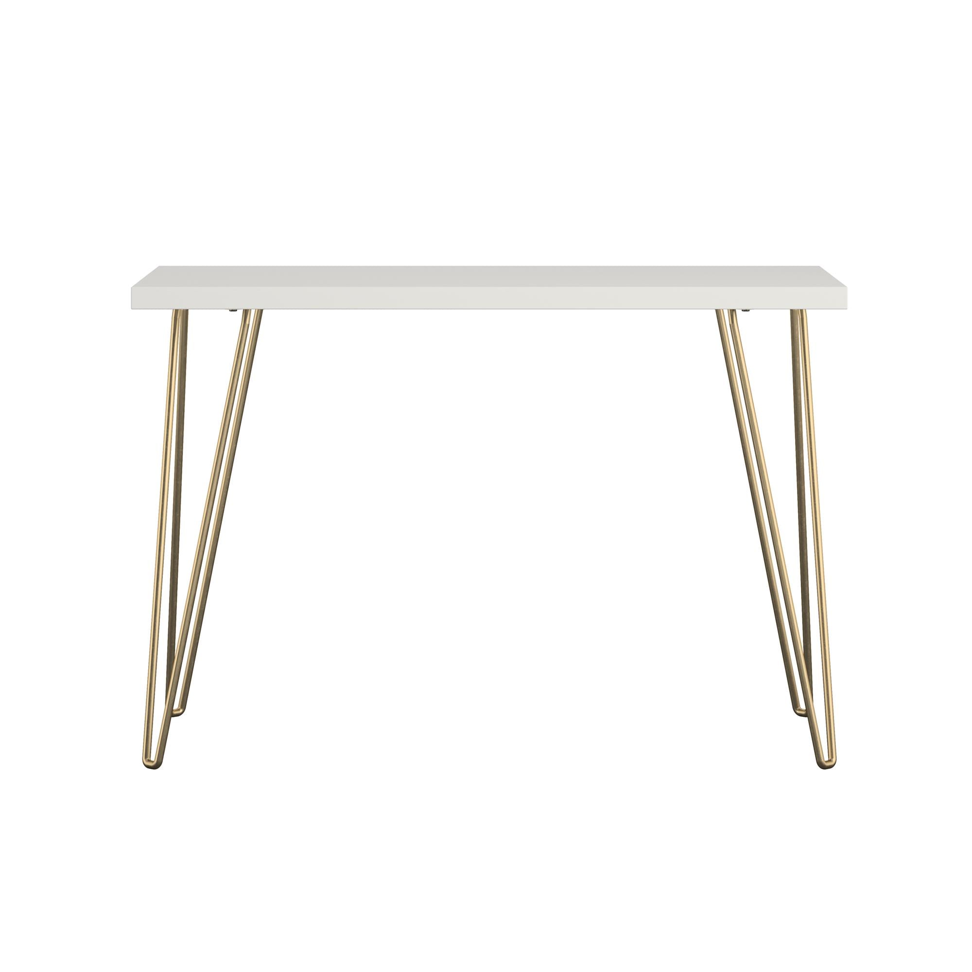 Owen Retro Computer Desk, White/Gold Legs - Image 7