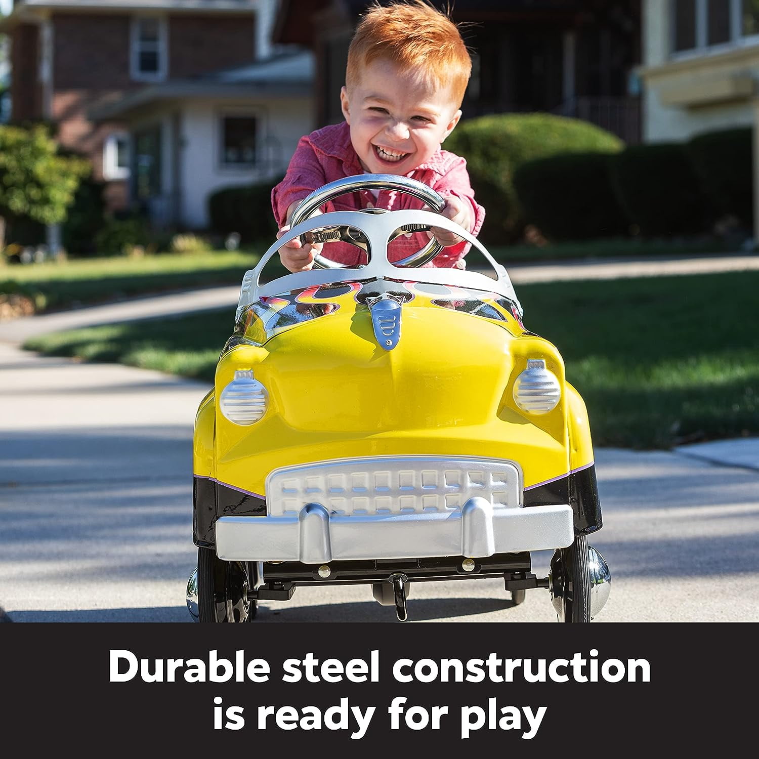 Kid Trax Toddler Classic Pedal Car, Kids 3-5 Years Old, Max Weight 59 lbs, Durable Steel, Street Rod - Image 6