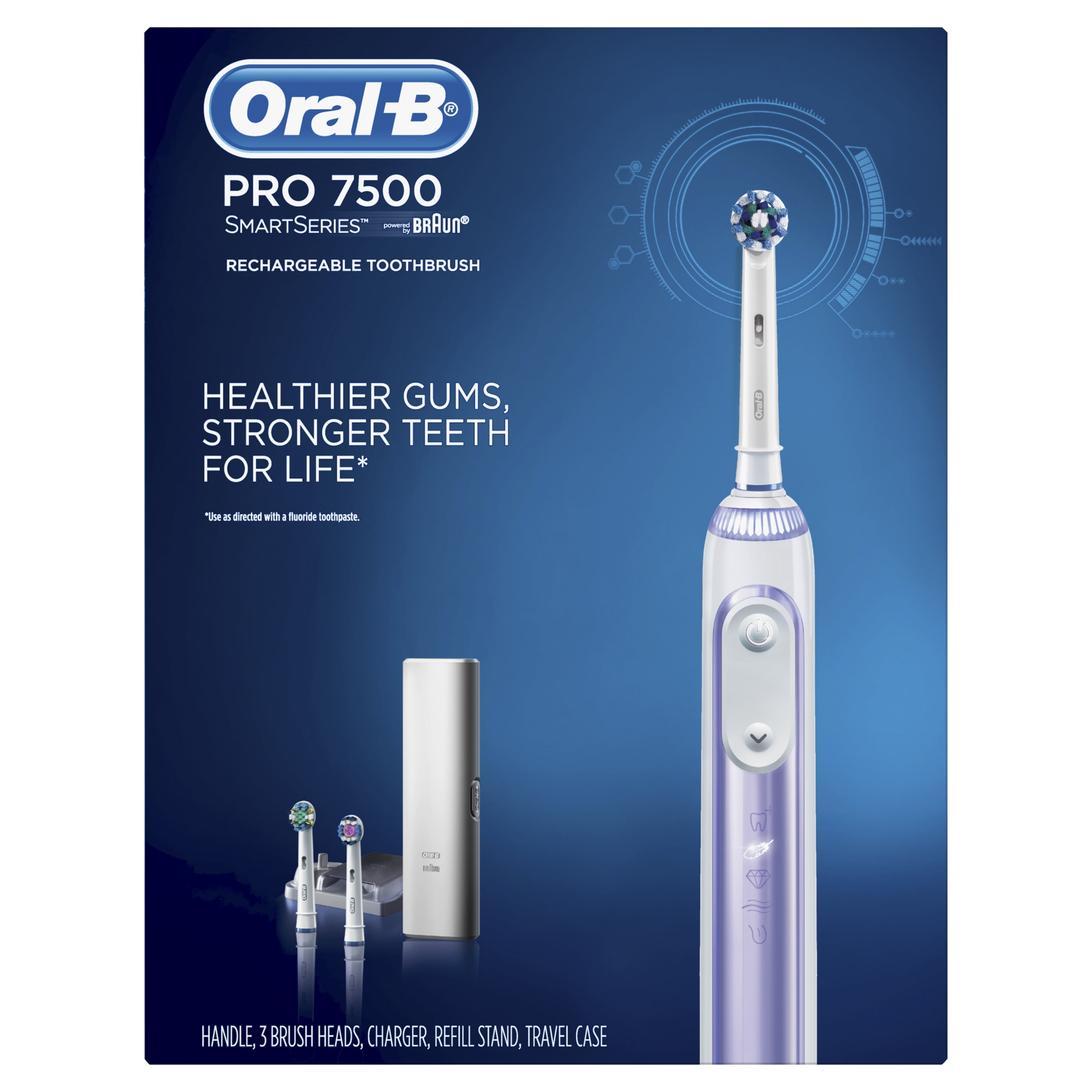 Oral-B Pro 7500 Power Rechargeable Electric Toothbrush, Powered By Braun, Orchid Purple - Image 2