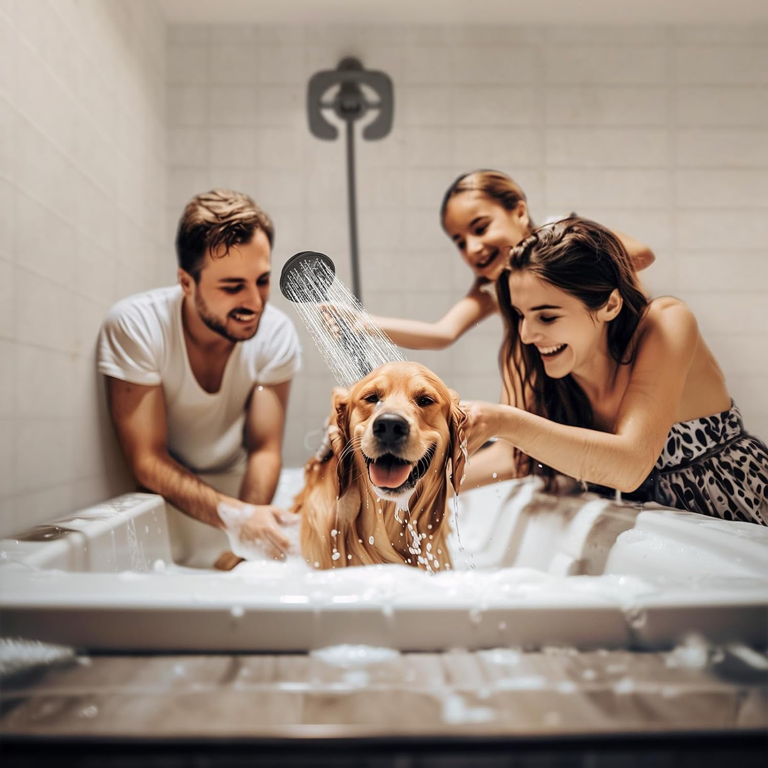 KINGTACK 10-Setting High Pressure Shower Heads, 2 in 1 Rainfall Shower Head & Handheld Showers with Magnetic Docking System, Handheld Shower Head with 59" Rotatable Stainless Steel Hose, Black - Image 8