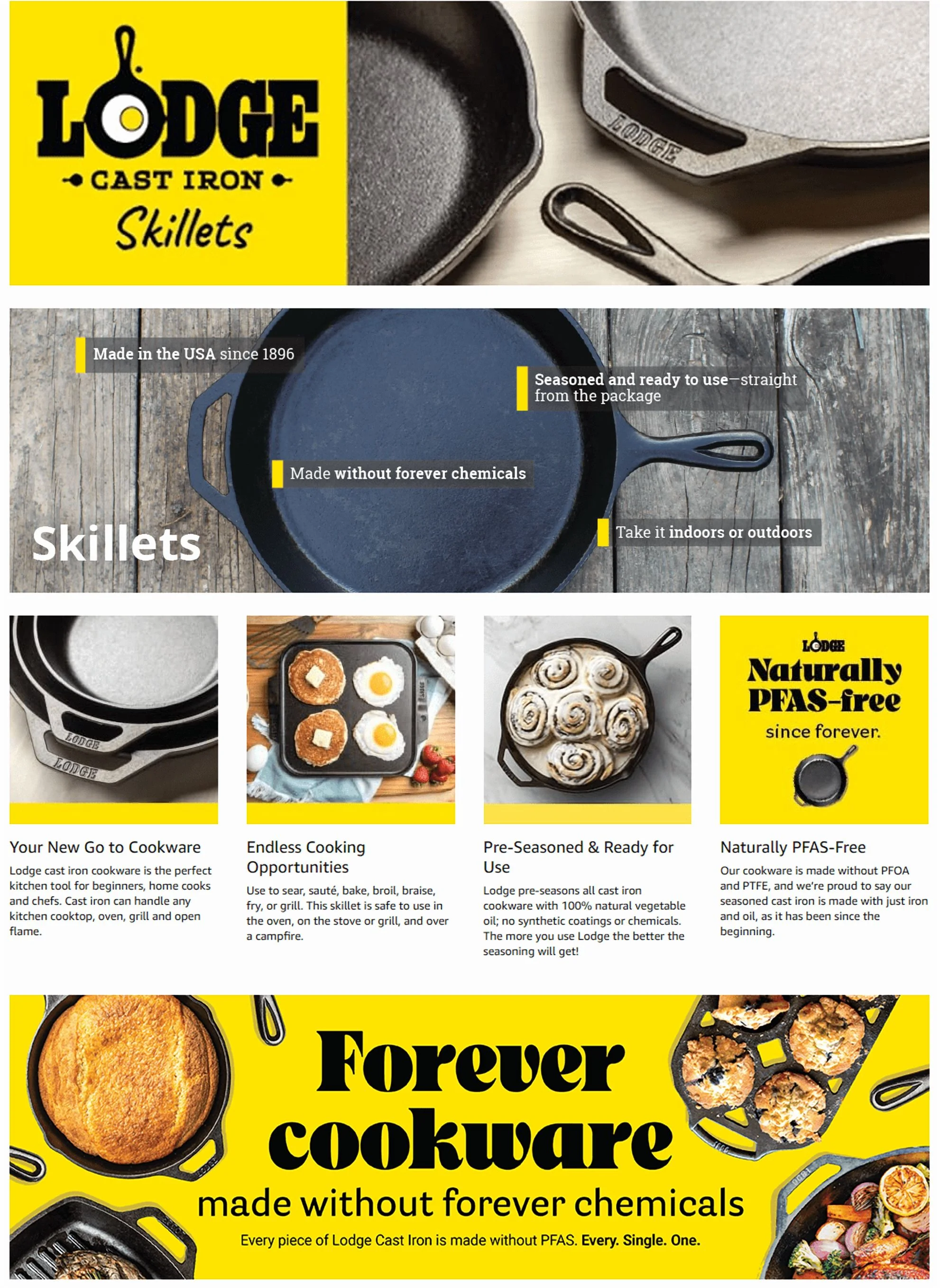 Lodge Cast Iron 12" Deep Cast Iron Seasoned Skillet, L10Dsk3, with Assist Handle - Image 2