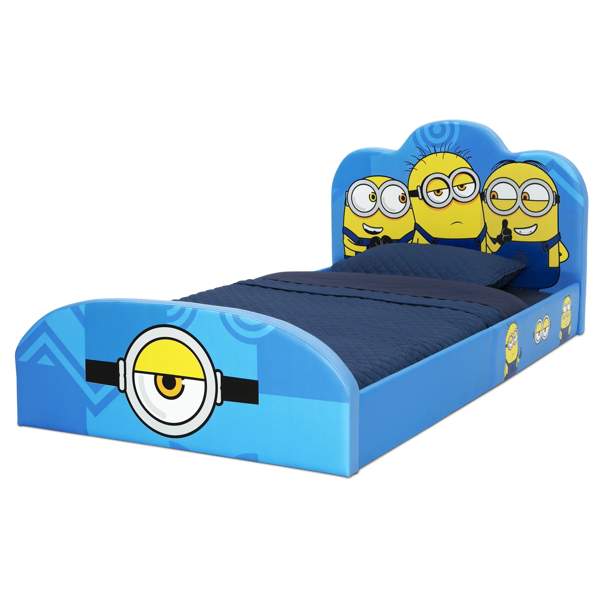 Minions Upholstered Twin Bed by Delta Children, Blue - Image 3