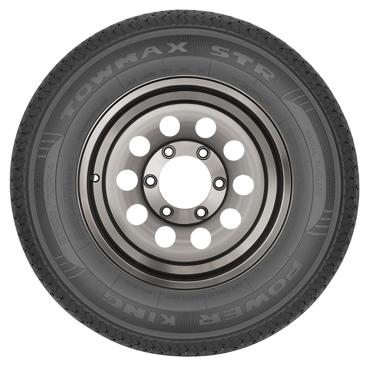 Power King Towmax STR II ST225/75R15 113/108L D Trailer Tire - Image 3