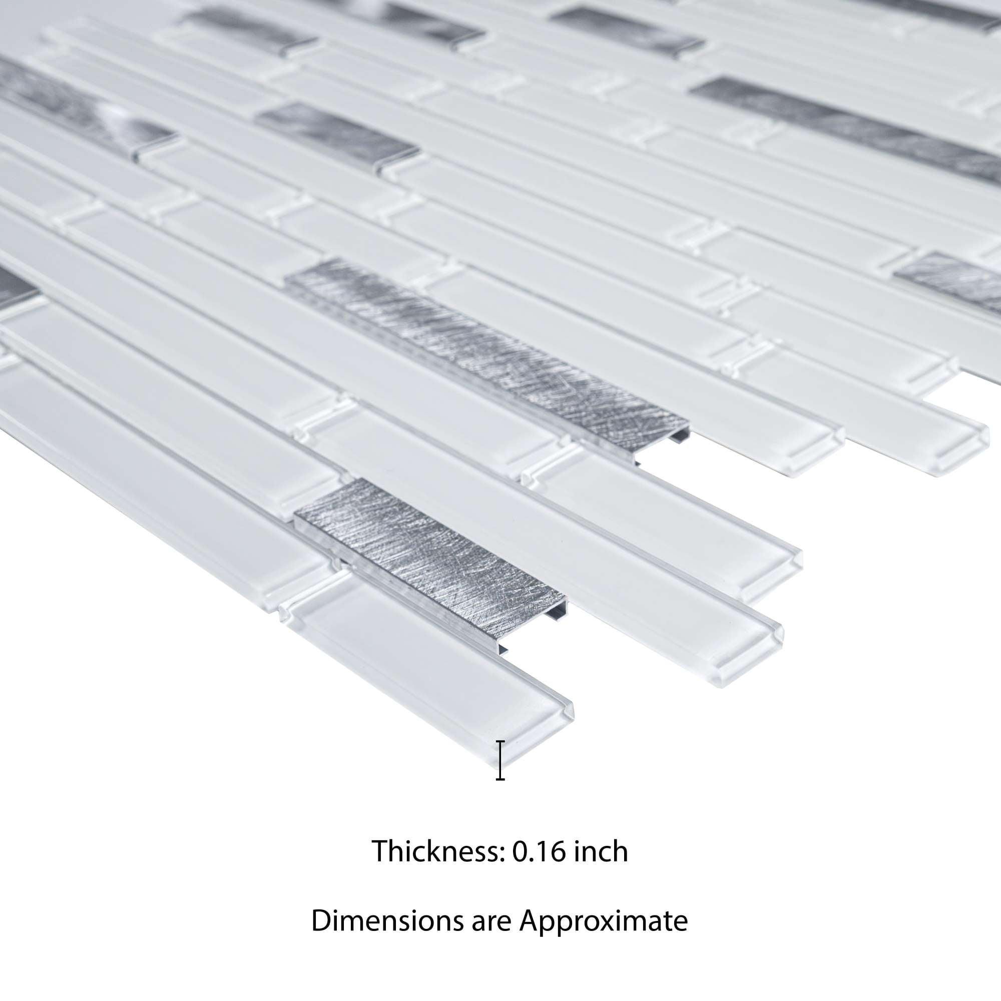 Lucid Sky Interlocking 11.81 in. x 12 in. x 4mm Glass Metal Mesh-Mounted Mosaic Tile (19.6 sq. ft. / case) - Image 9