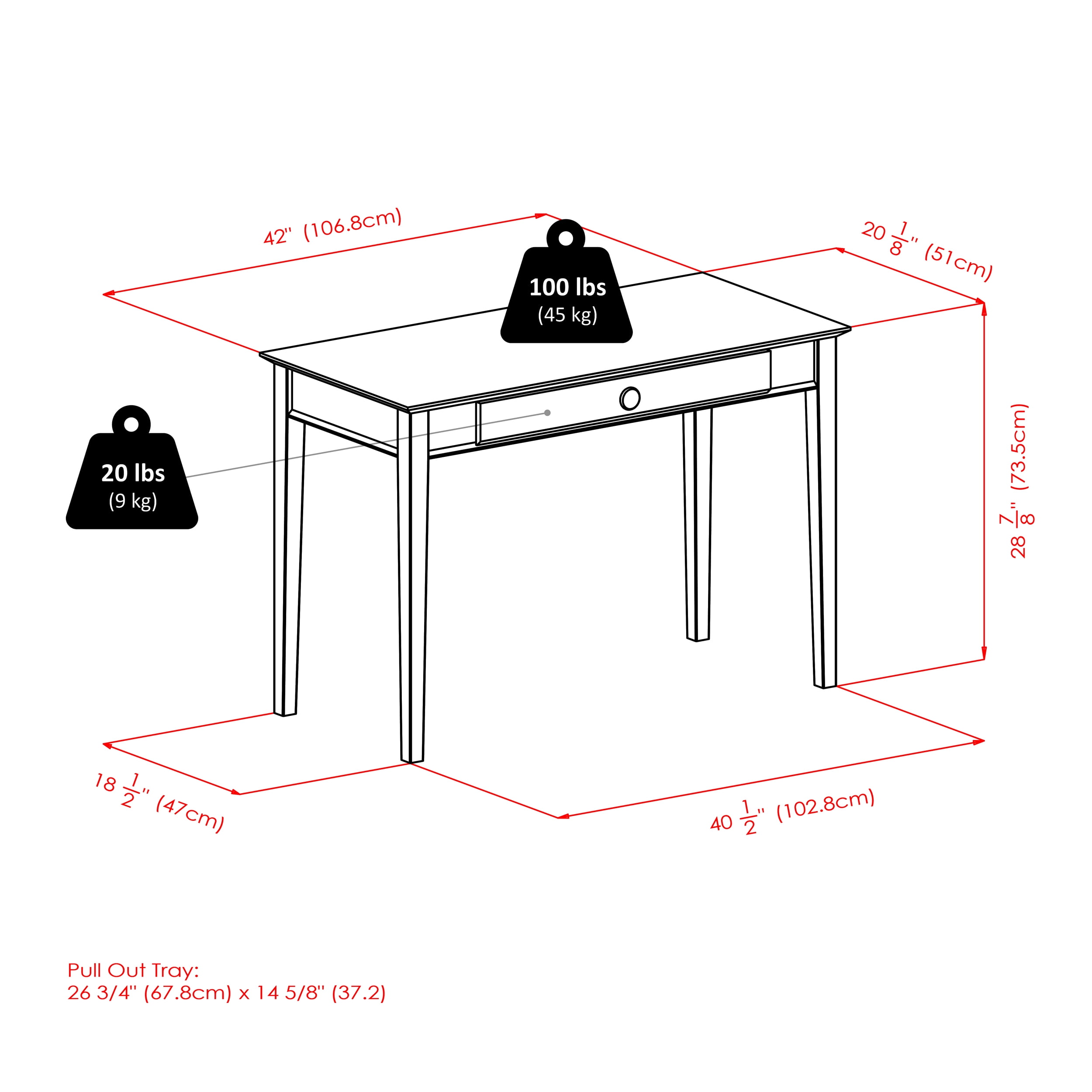 Winsome Wood Studio Home Office Computer Desk, Honey Pine - Image 3