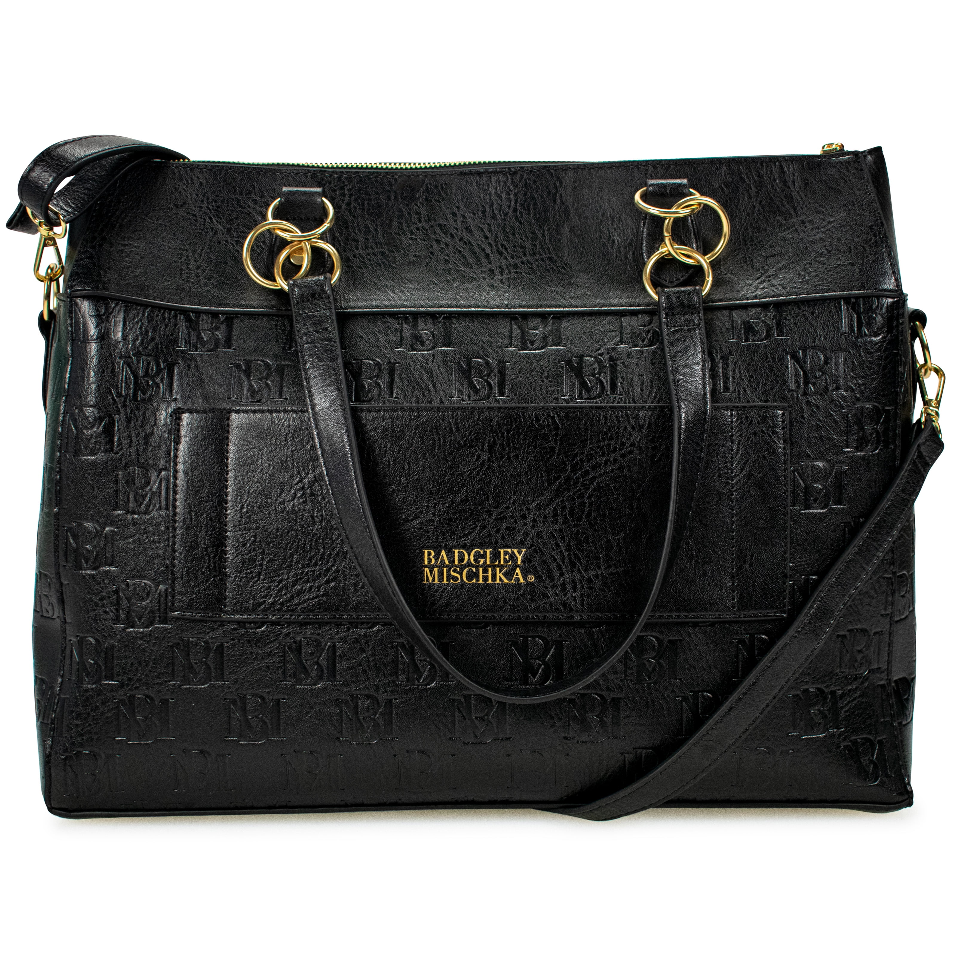 Badgley Mischka Women's Madalyn Vegan Leather Unisex Travel Tote Weekender Duffle Bag (Black) - Image 2