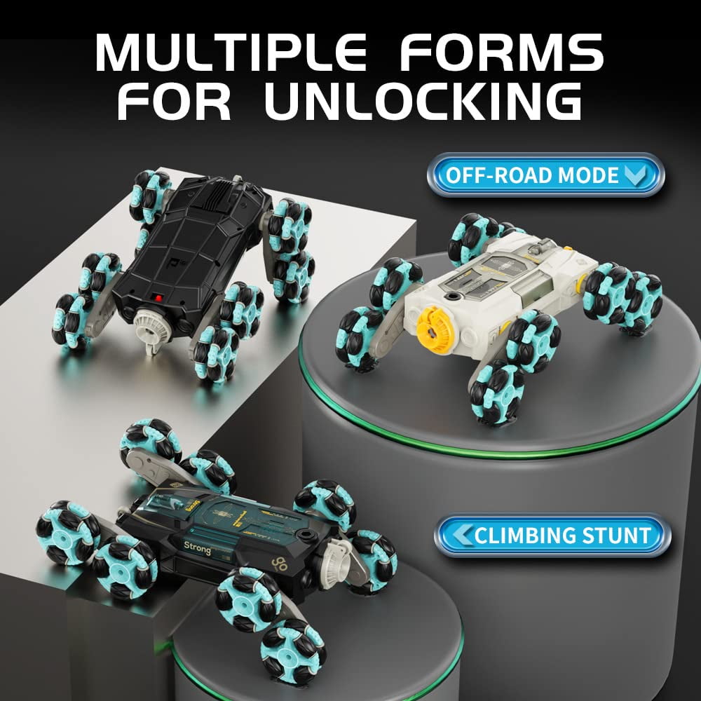 FLYNOVA Gesture Sensing Rc Car Toys for Boy Age 8-13,2.4Ghz 8Wd Remote Control Car,Racing Drift Double-Sided Stunt Car,Christmas Birthday Coolest Gift Black - Image 4