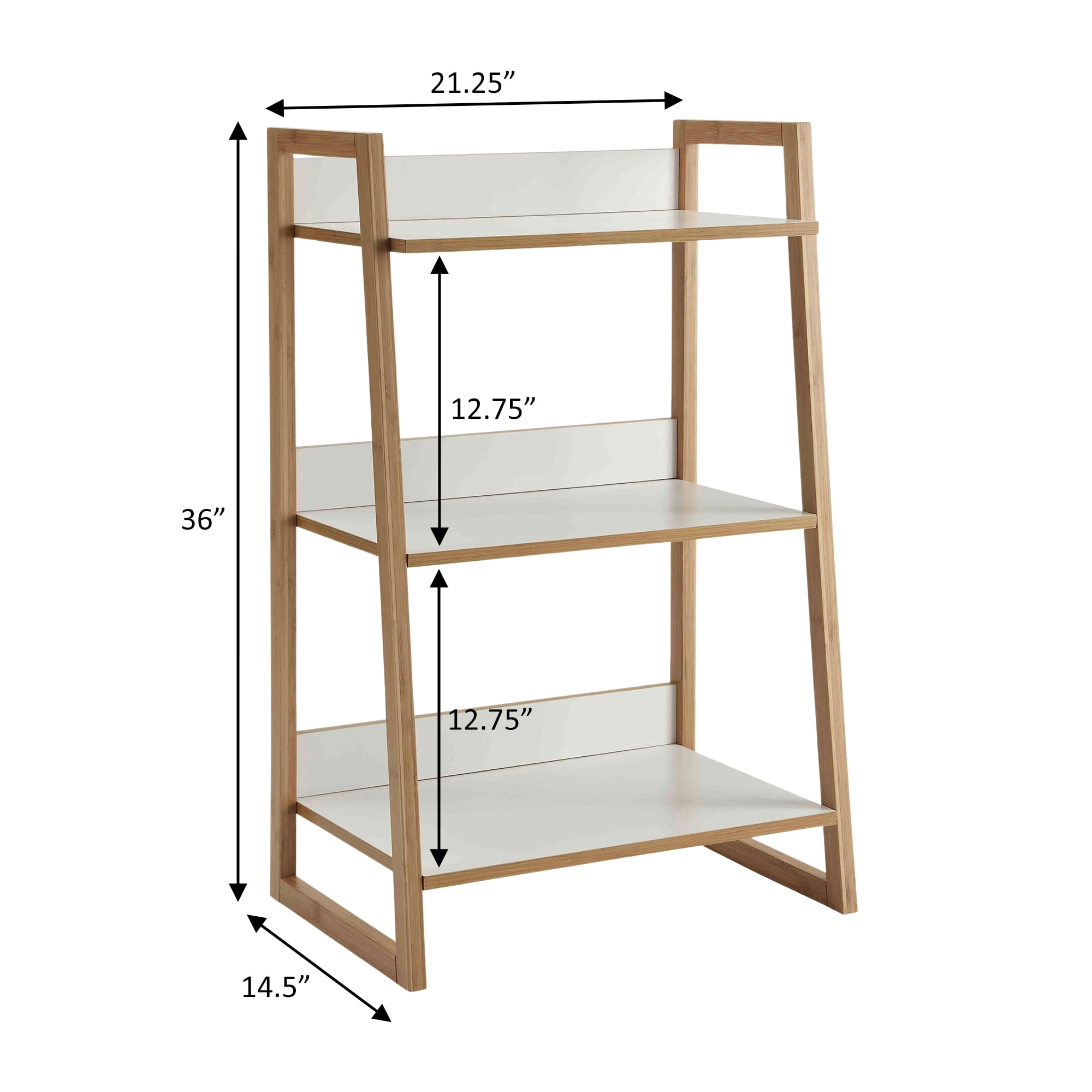Convenience Concepts Oslo Sundance 3 Tier Bookshelf, White/Natural - Image 6