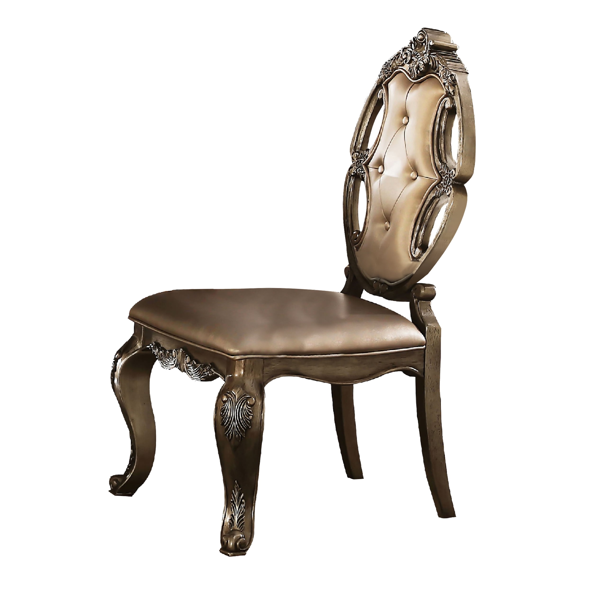 Acme Ragenardus Side Chair (Set-2) in PU & Vintage Oak - Image 2