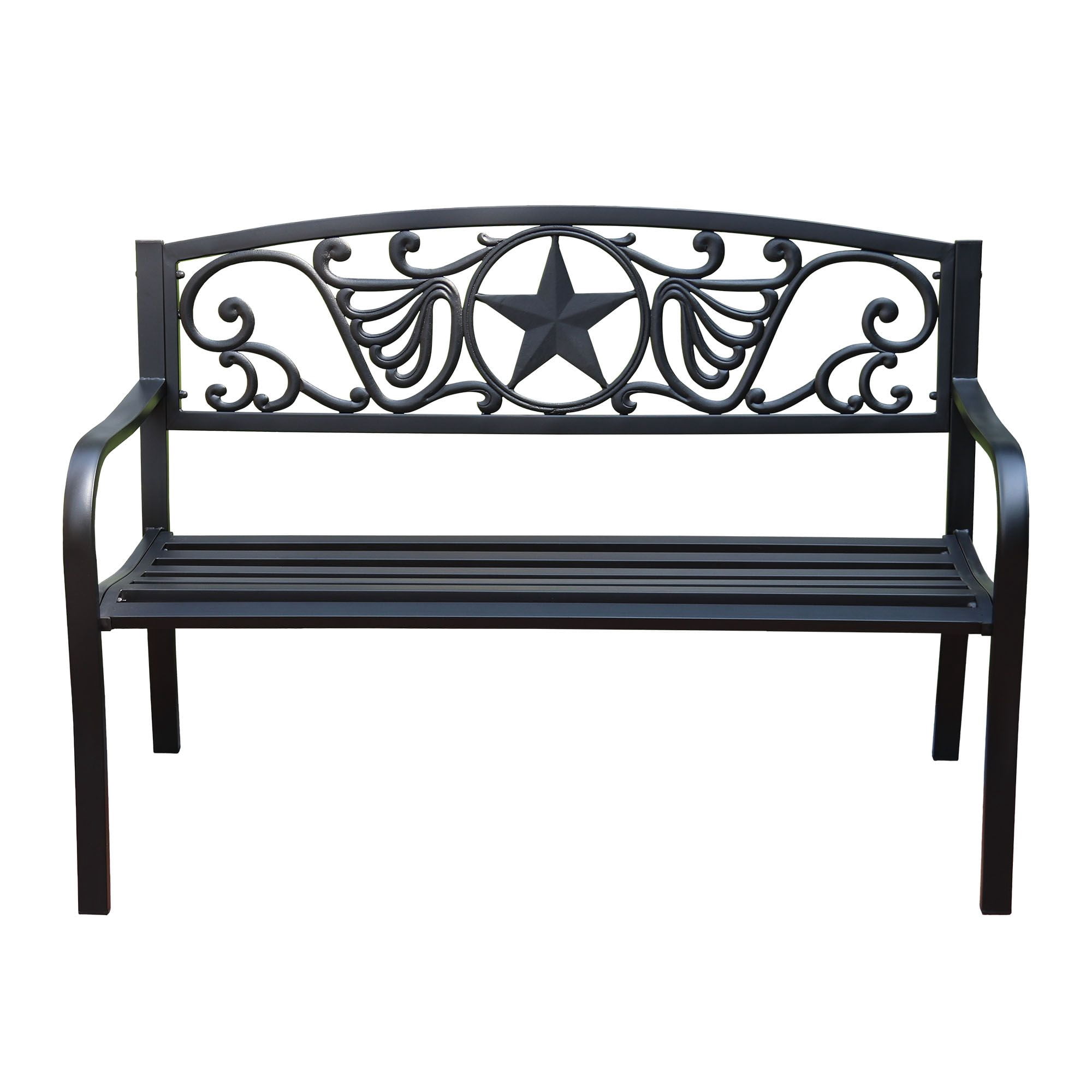 Abble Outdoor Raised Steel Bench - Black - Image 2