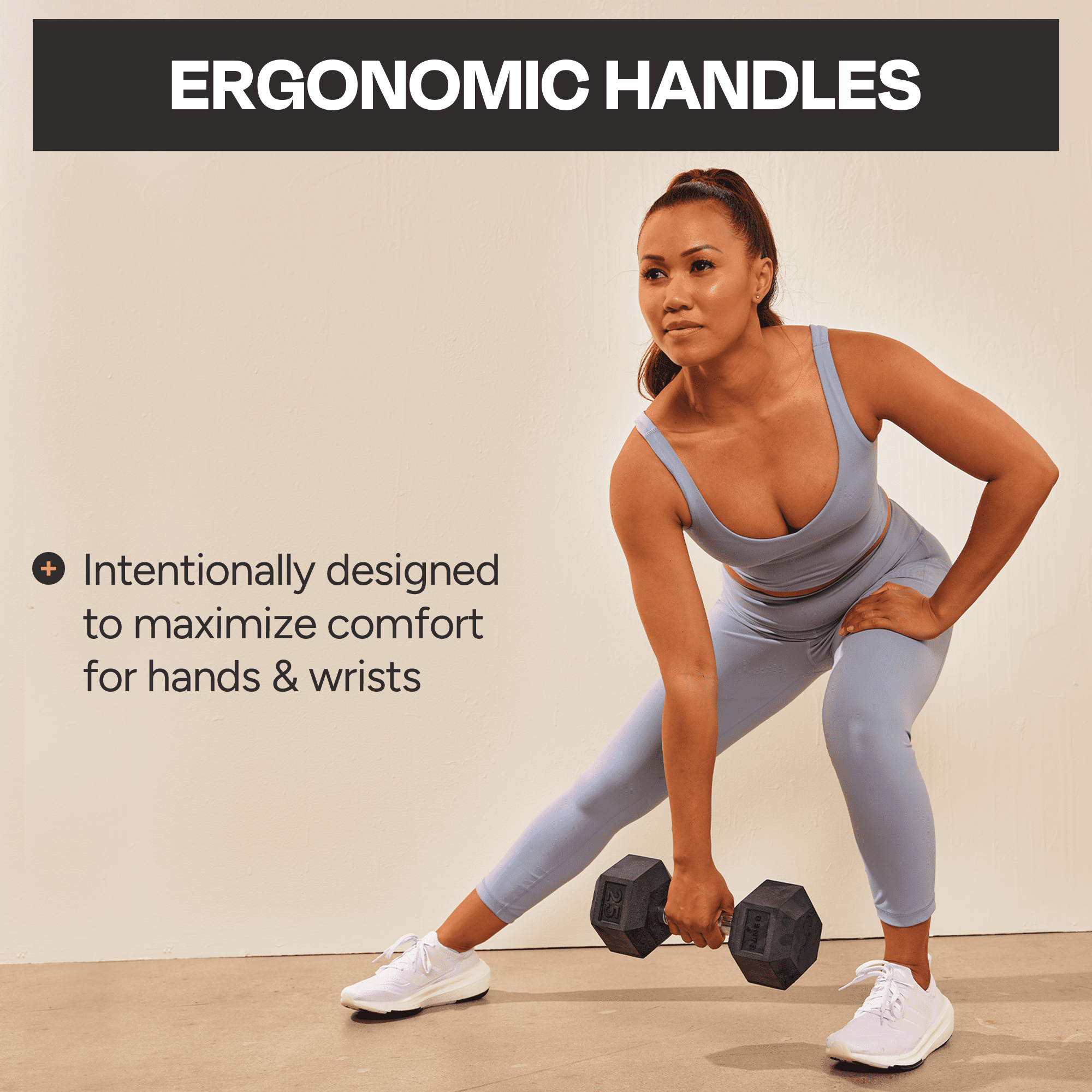 Inspire Fitness Heavy-Duty Workout Rubber Hex Dumbbell Weight Set with Rack, 210 lbs (5-30 lbs) - Image 2