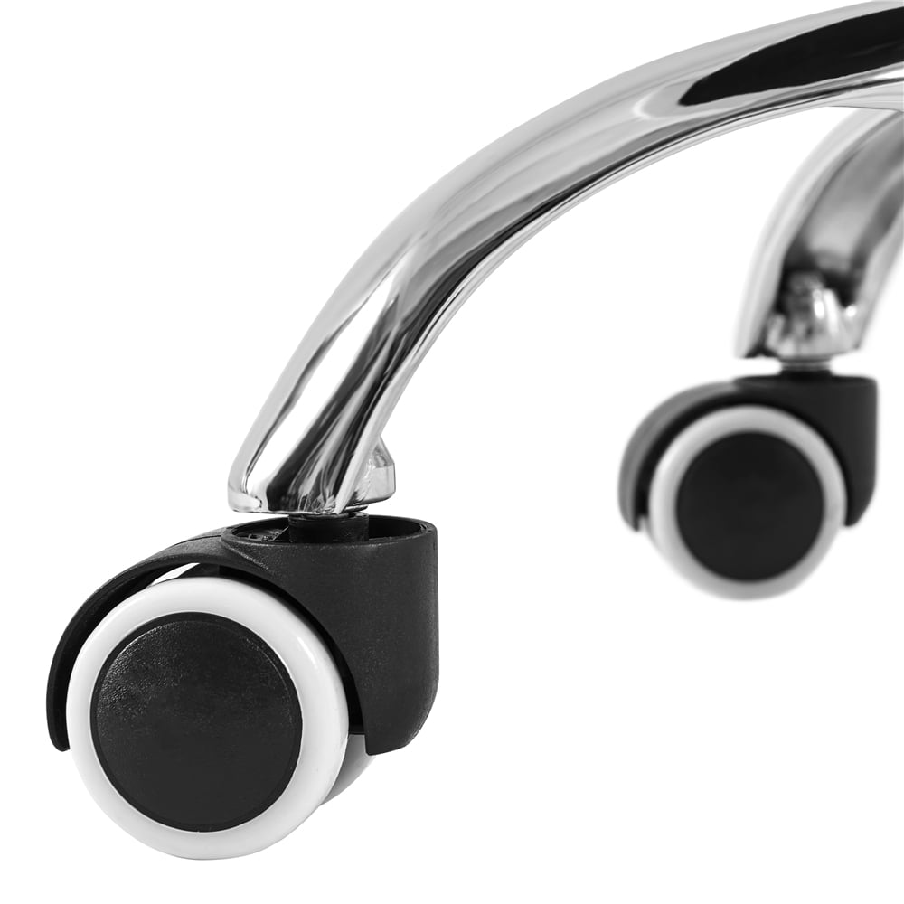 Alden Design Modern Tufted Faux Leather Armless Desk Chair for Home Office, White - Image 8