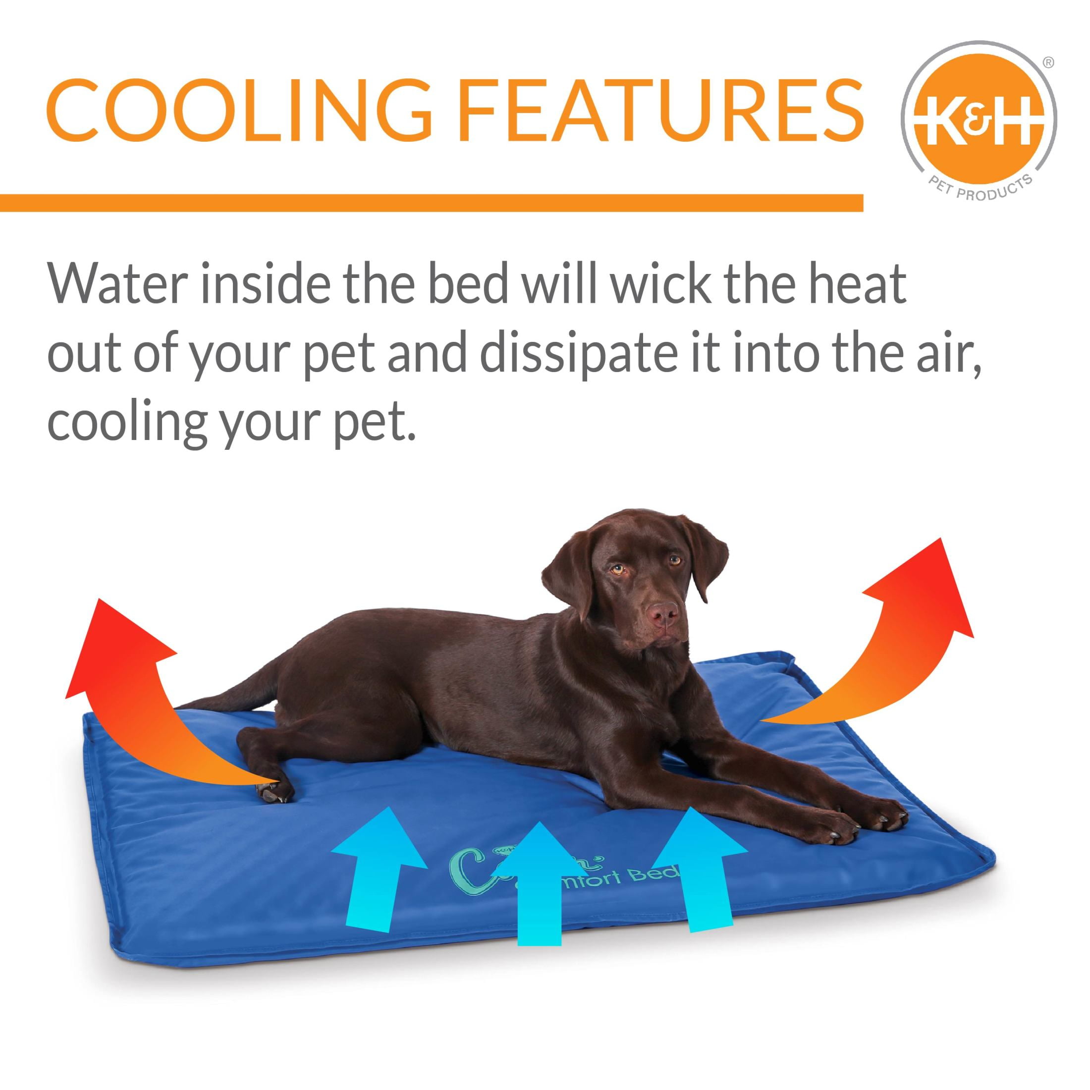 K&H Pet Products Coolin' Comfort Bed Blue Large 32 X 44 Inches - Image 5