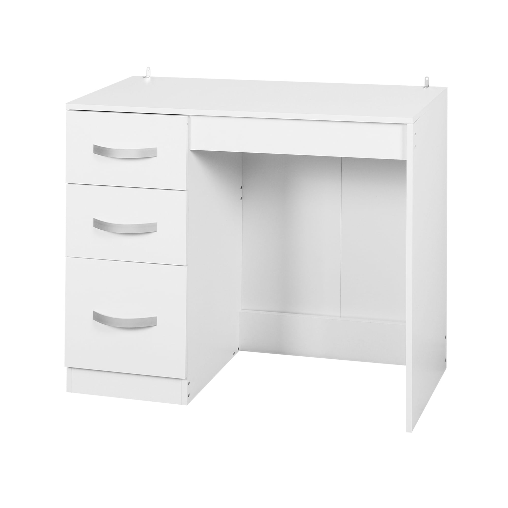 White Writing Desk with 3 Drawers,Wooden Vanity Table,Computer Desk,Home Office Desk Study Desk for Small Spaces - Image 6