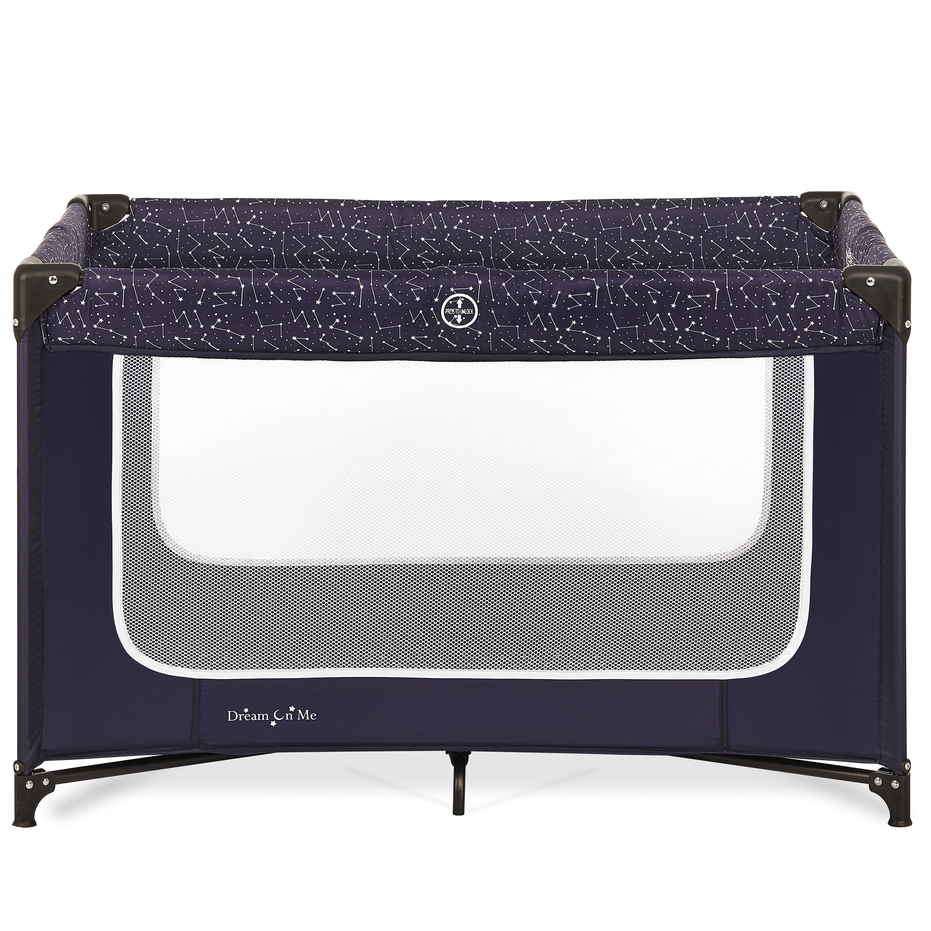 Dream On Me Emily Rose Deluxe Playard with Changing Tray and Infant Bassinet | with Canopy | Waterproof Fabric | with Changing Station | JPMA Certified | Lightweight In In Galaxy Blue - Image 7