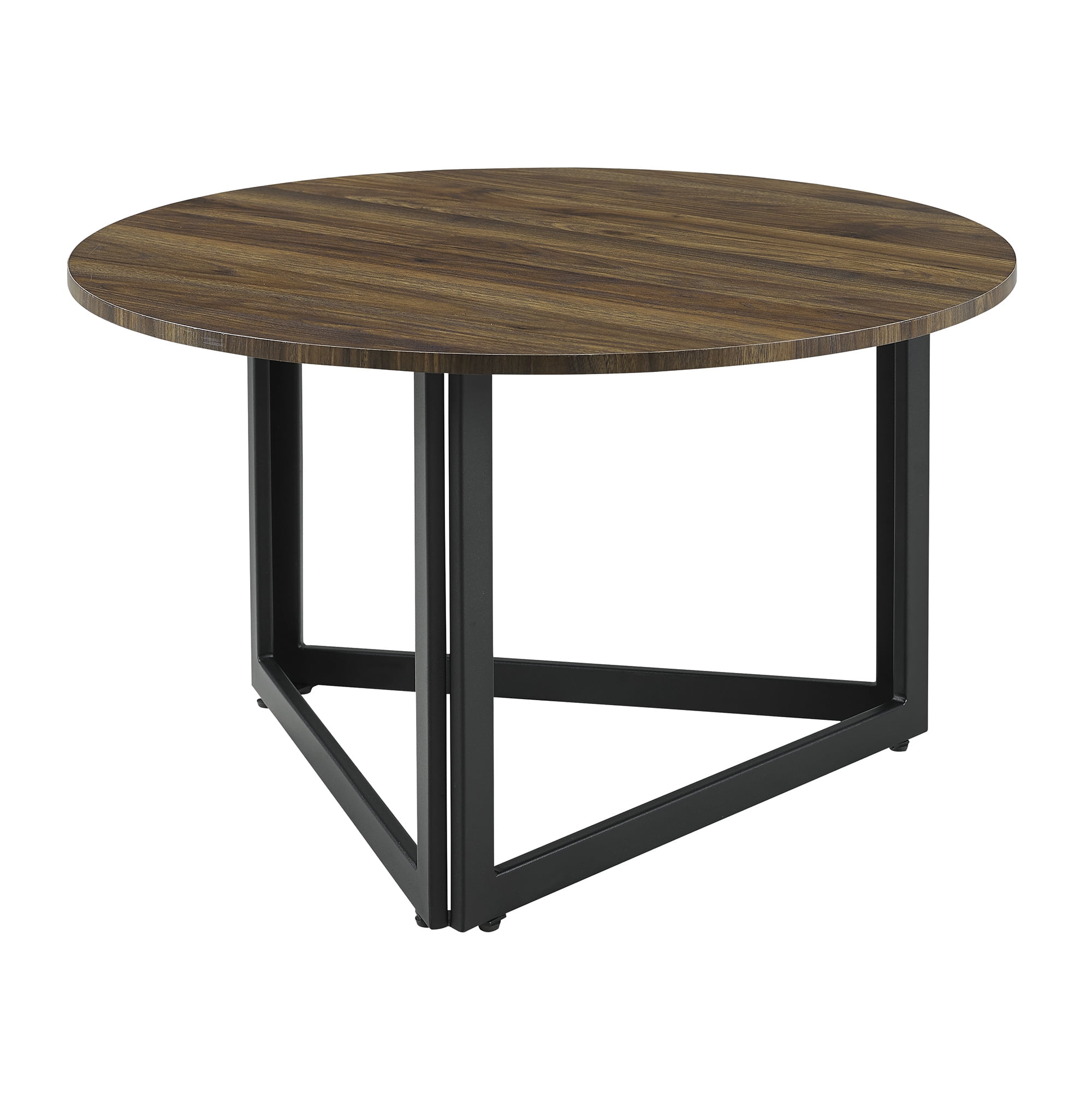 Manor Park Modern Round Coffee Table, Dark Walnut - Image 5