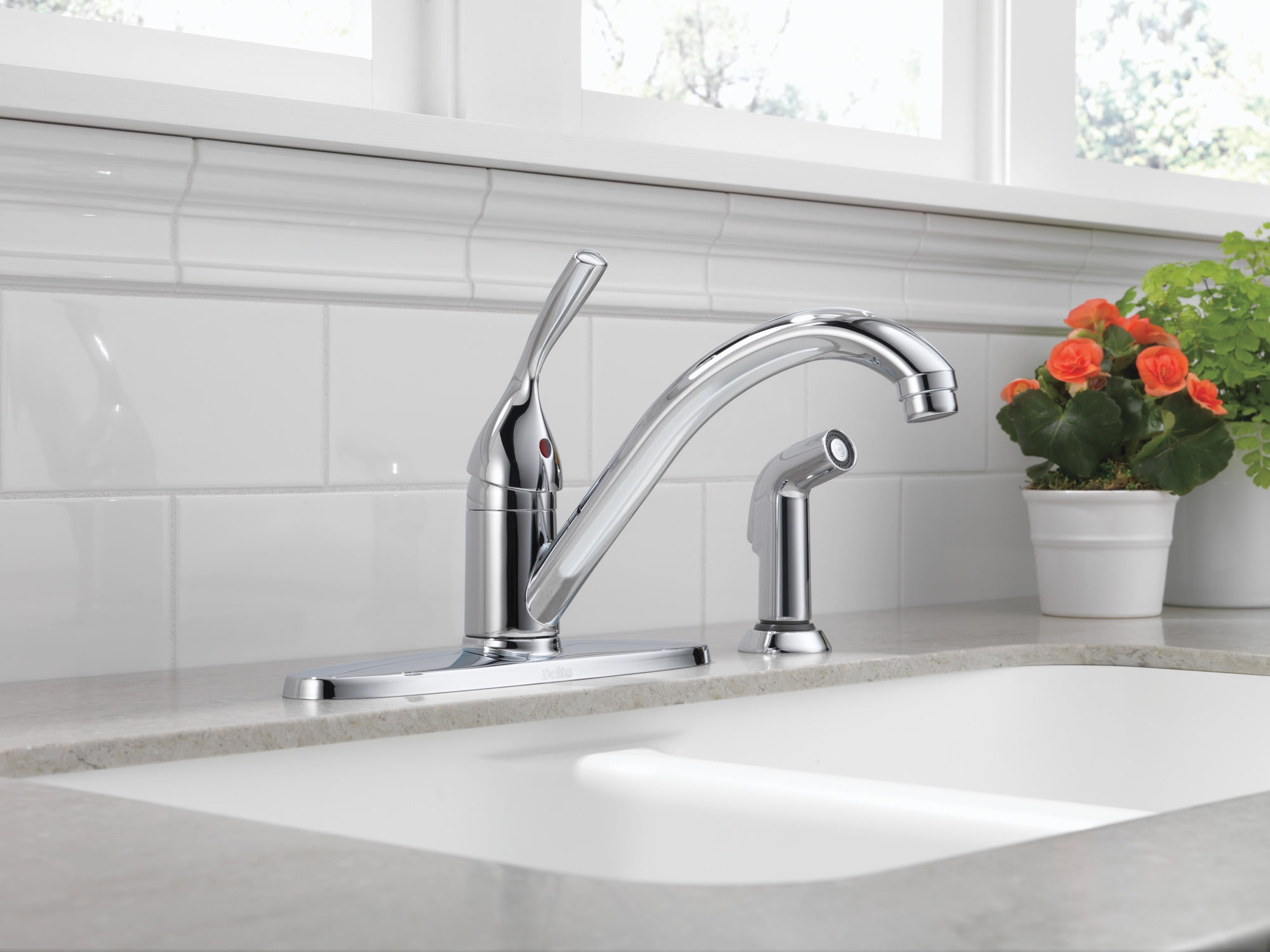 Delta 400-Dst Classic Kitchen Faucet - Chrome - Image 2