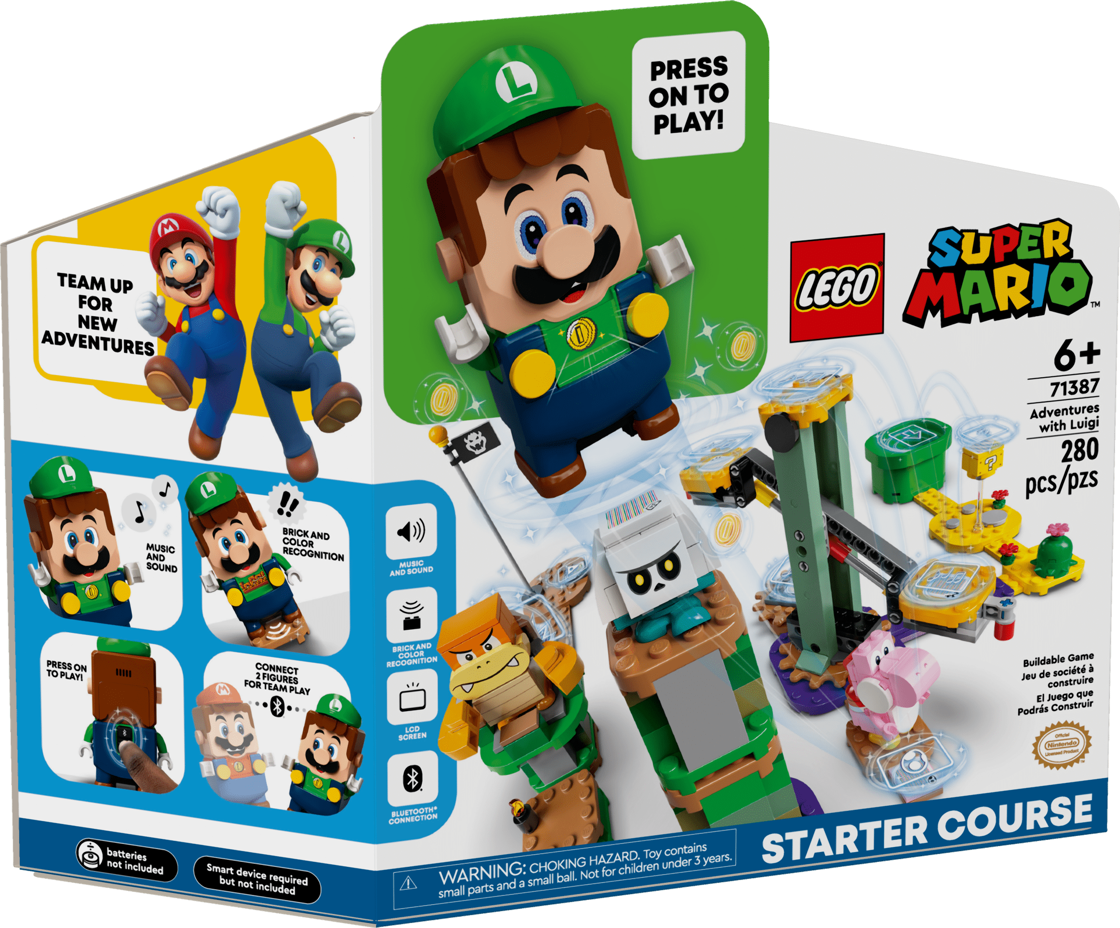 LEGO Super Mario Adventures with Luigi Starter Course 71387 Building Toy Playset (280 Pieces) - Image 5