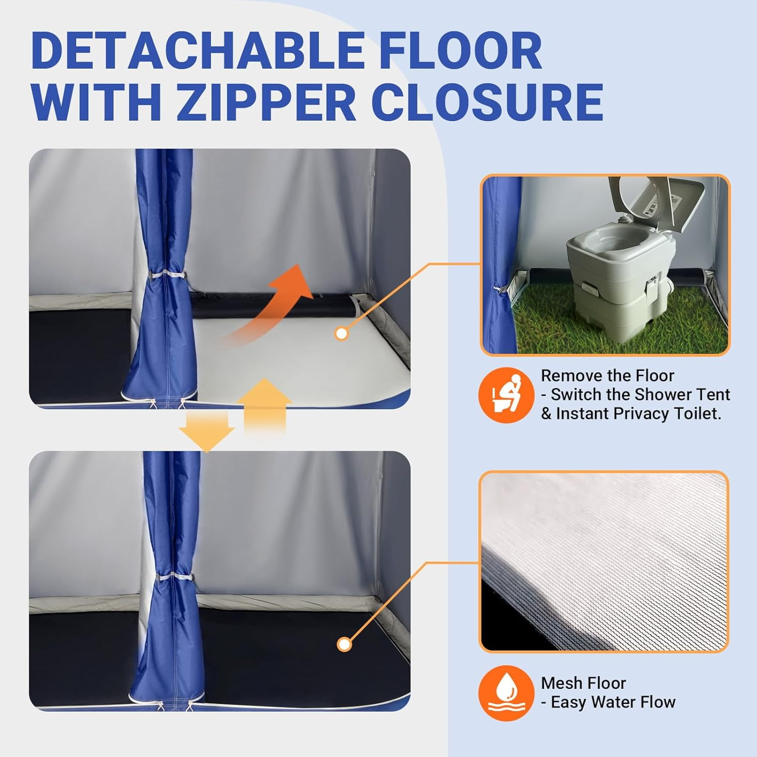 KingCamp 2 Rooms Camping Shower Tent, Oversize Privacy Tent with Carry Bag, Outdoor Weatherproof Portable Shelter, Instant Set Up for Camping Dressing Toilet Bathroom - Image 9