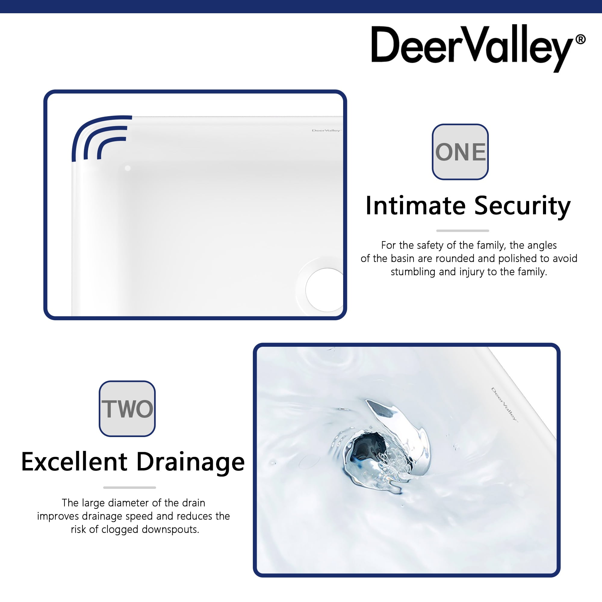 DeerValley DV-1V032 White Ceramic Rectangular Vessel Sink Above Counter White Bathroom Vanity Sink Bathroom Sink Art Basin (19.92'' L x 14'' W x 4.37'' H) - Image 14