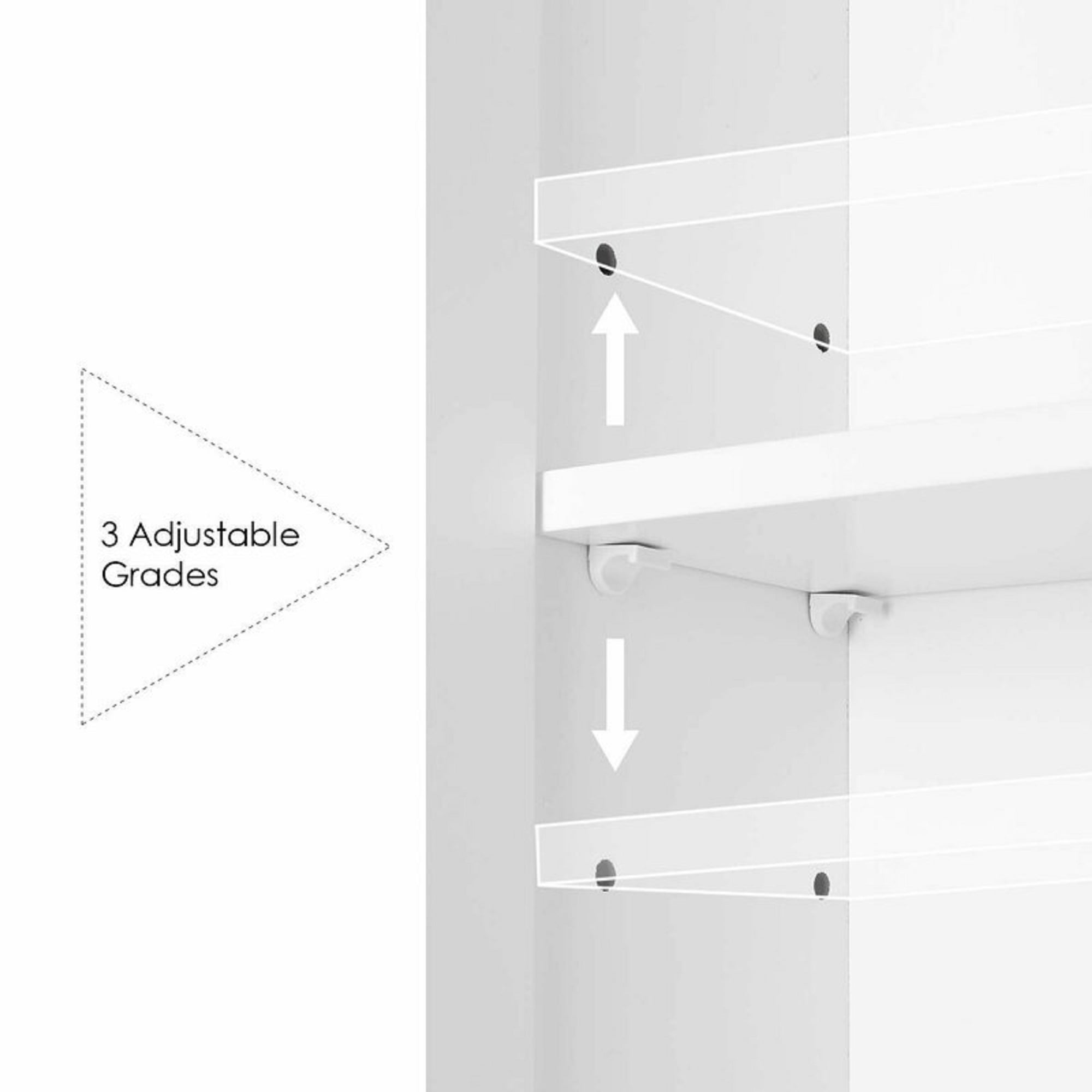 Homfa Medicine Cabinet with Mirror for Bathroom, 3 Door Wall Mounted Storage Mirror Cabinet with Adjustable Shelves White - Image 9