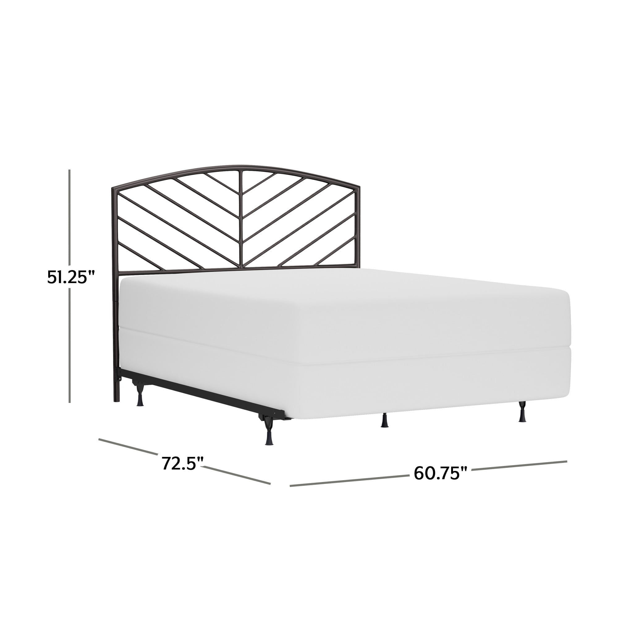 Hillsdale Furniture Essex Gray Bronze Metal Queen Headboard with Bed Frame - Image 11