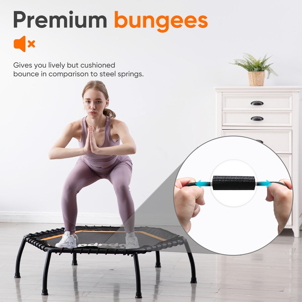 Zupapa 45in Fitness Trampoline, Indoor Rebounder for Adults, Max Limit 330 lbs - Image 6