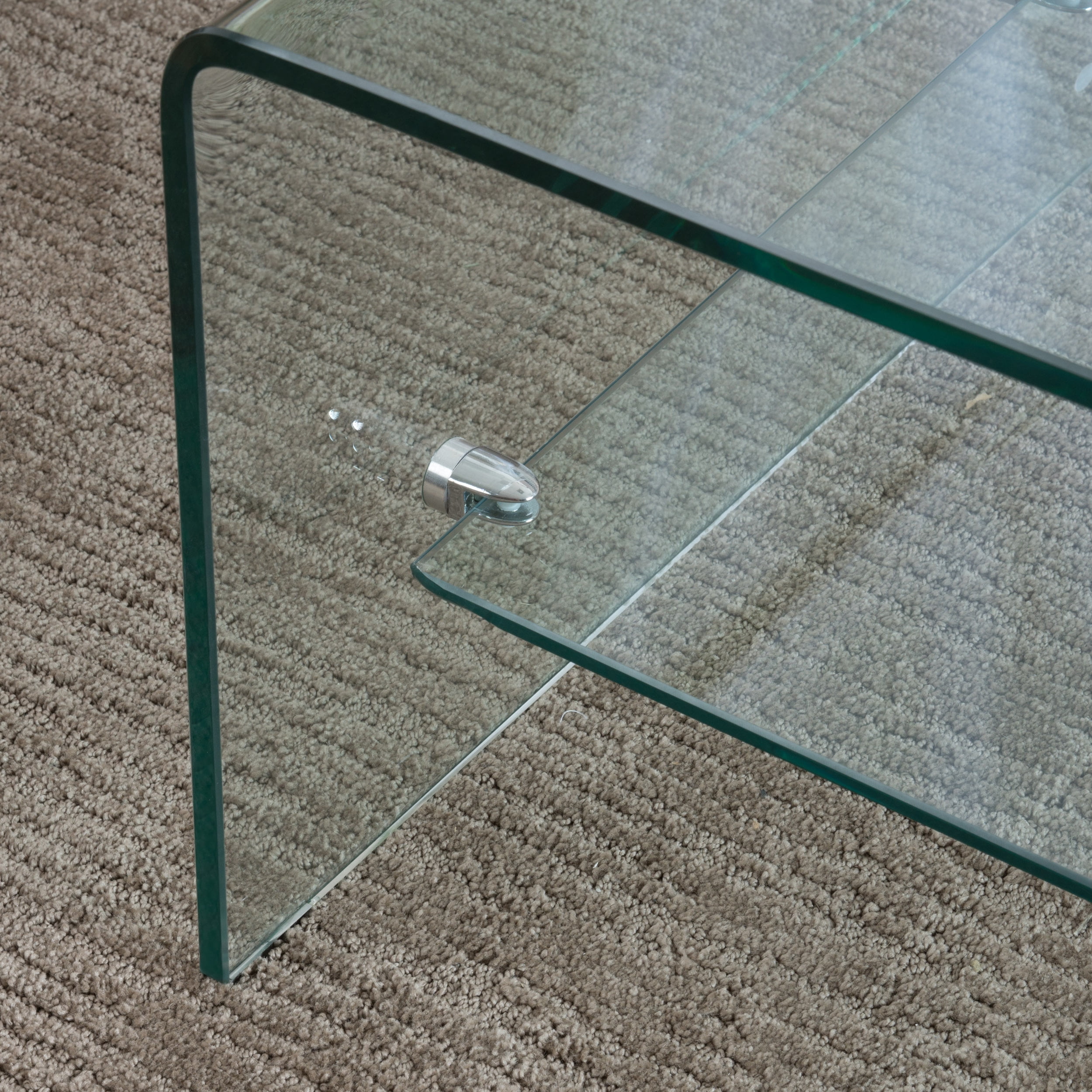 Noble House Roman Glass Coffee Table with Shelf - Image 3