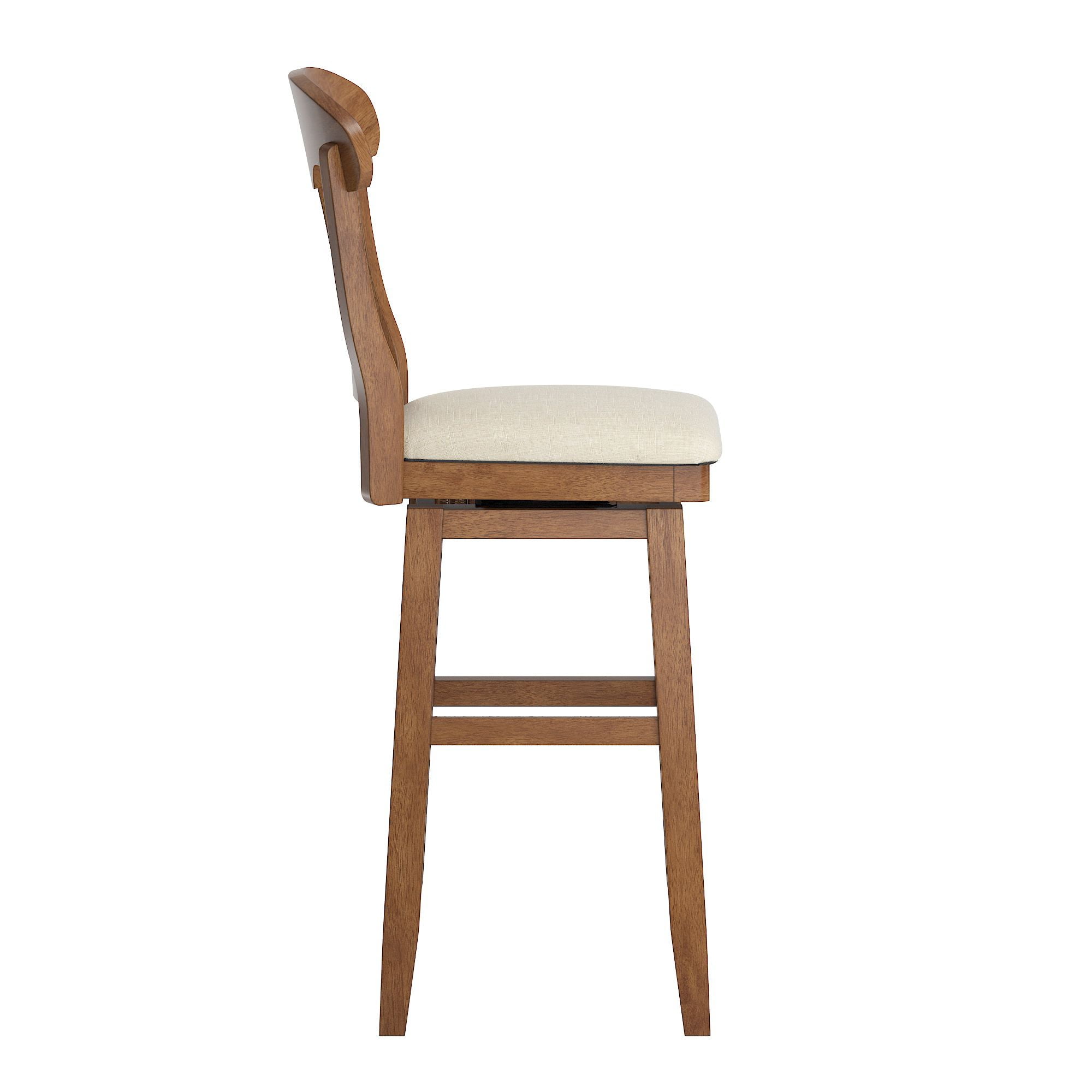 Weston Home Sheena Napoleon Back Wood Swivel Bar Stool, Oak - Image 4