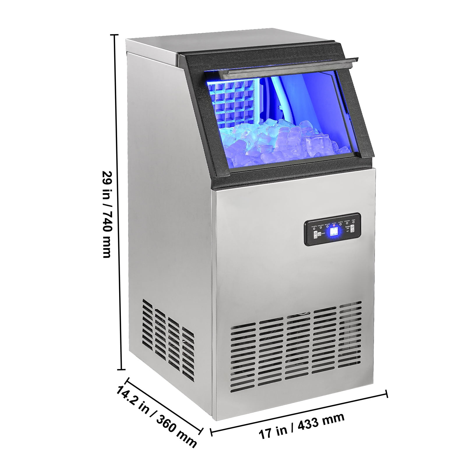 KFFKFF Commercial Ice Maker Freestanding Cabinet Machine 80lbs/24H 40 Ice Cubes - Image 5