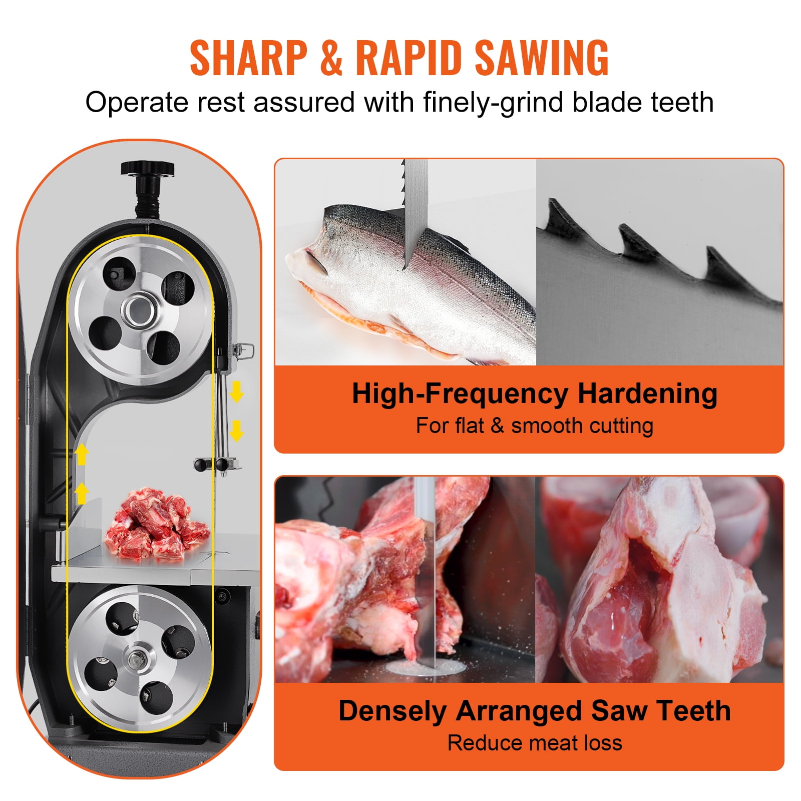 VEVOR Band Bone Saw Machine Blade for Cutting Meat Bone 65"x0.63"x0.02" Carbon Steel 5 PCS - Image 10