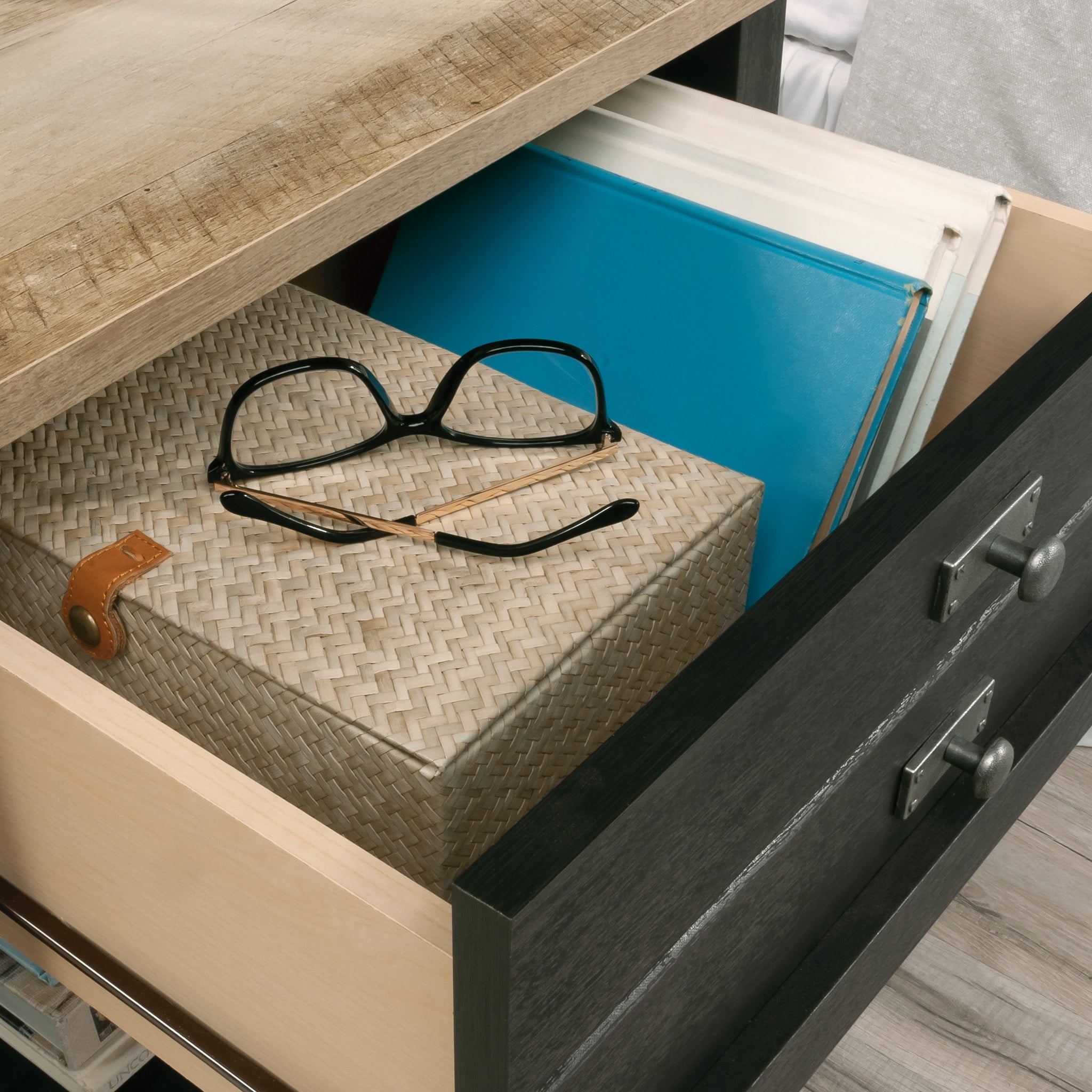 Sauder Cottage Road Nightstand with Drawer, Raven Oak Finish - Image 12