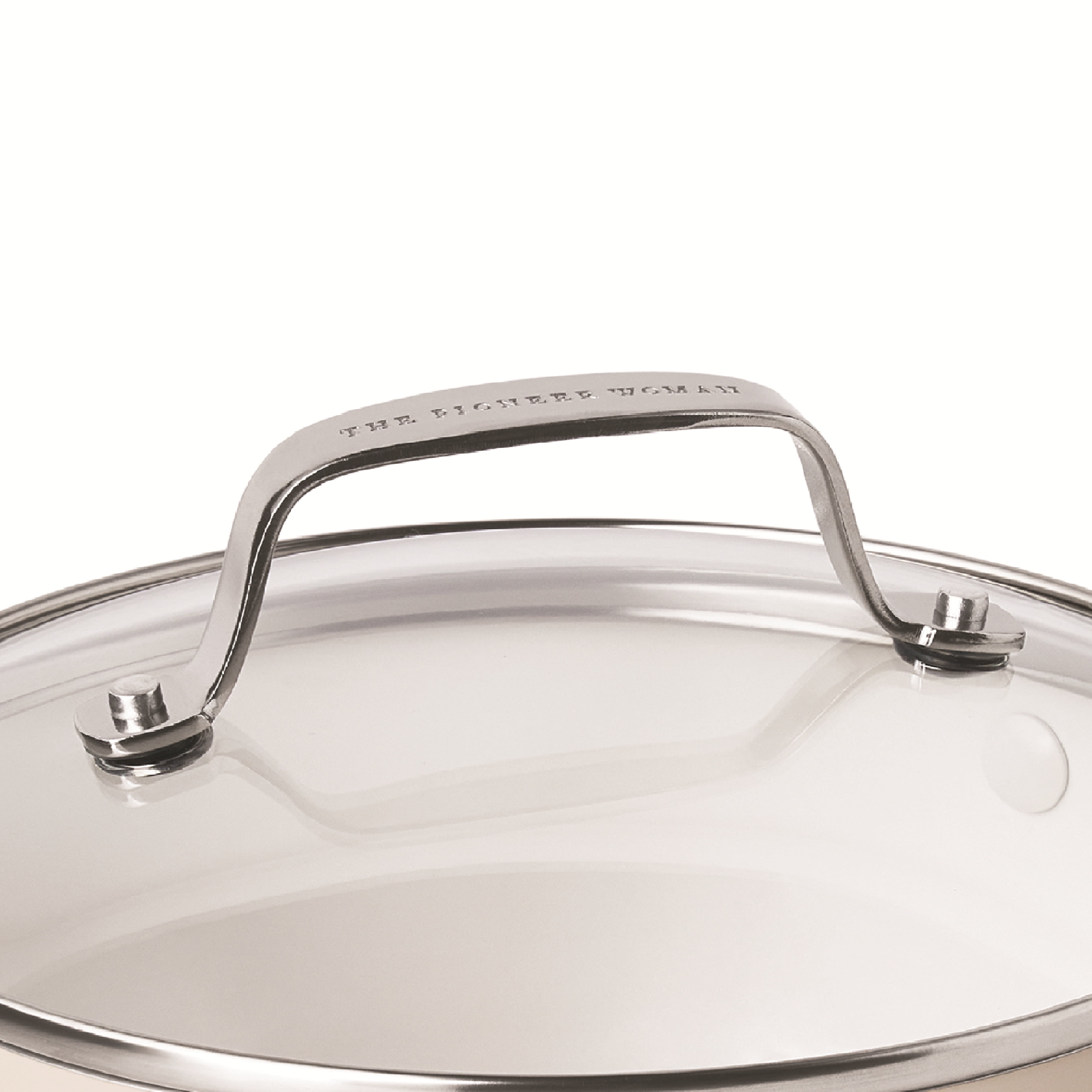 The Pioneer Woman Harlow 15-Piece Cookware Set, Ceramic Non-Stick Pots and Pans Set, Taupe - Image 2