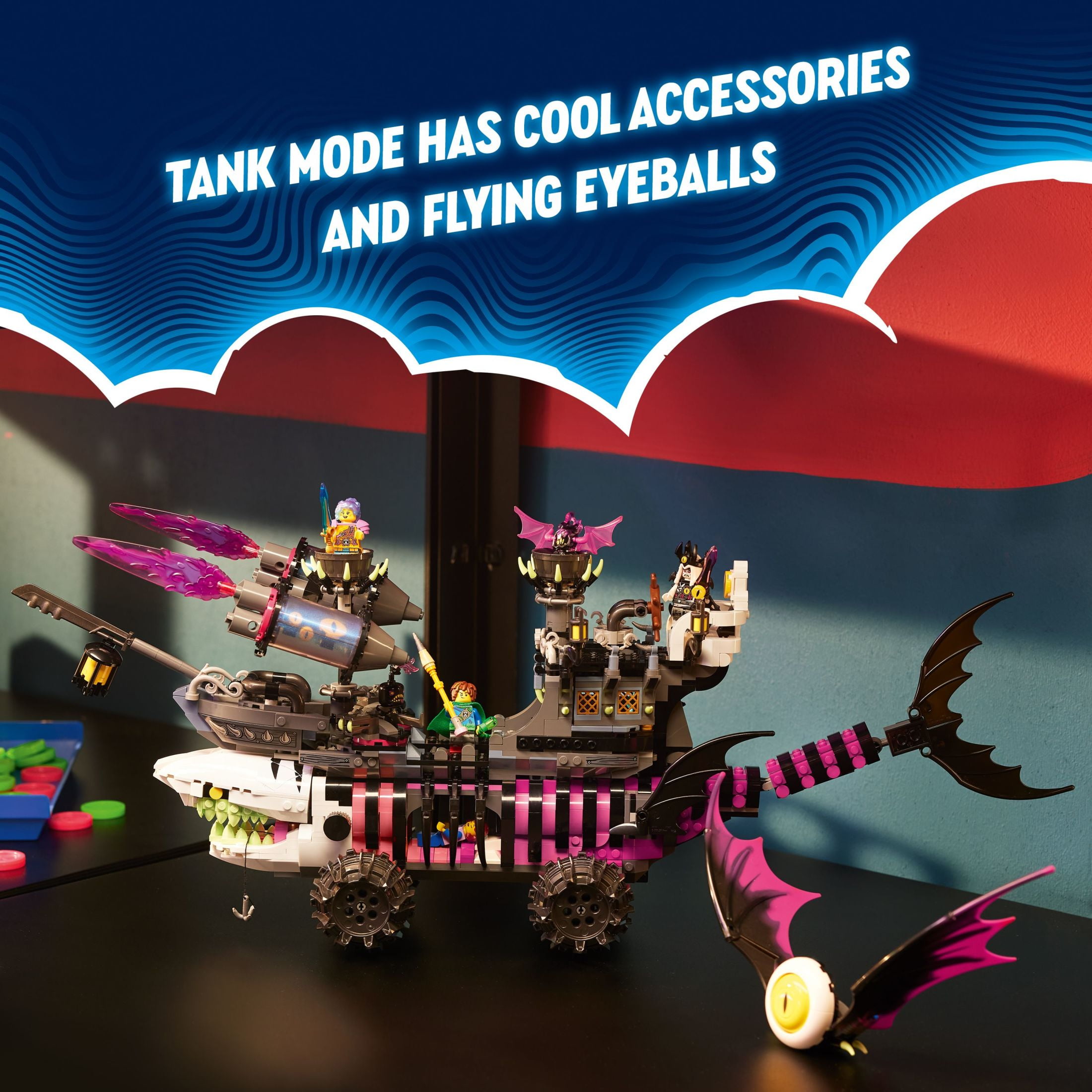 LEGO DREAMZzz Nightmare Shark Ship 71469, Construct the Building Toy Set as a Flying Pirate Ship or a Monster Truck, Includes 4 Minifigures, Shark Toy, Gift for Tweens and Kids Ages 10 and Up - Image 2