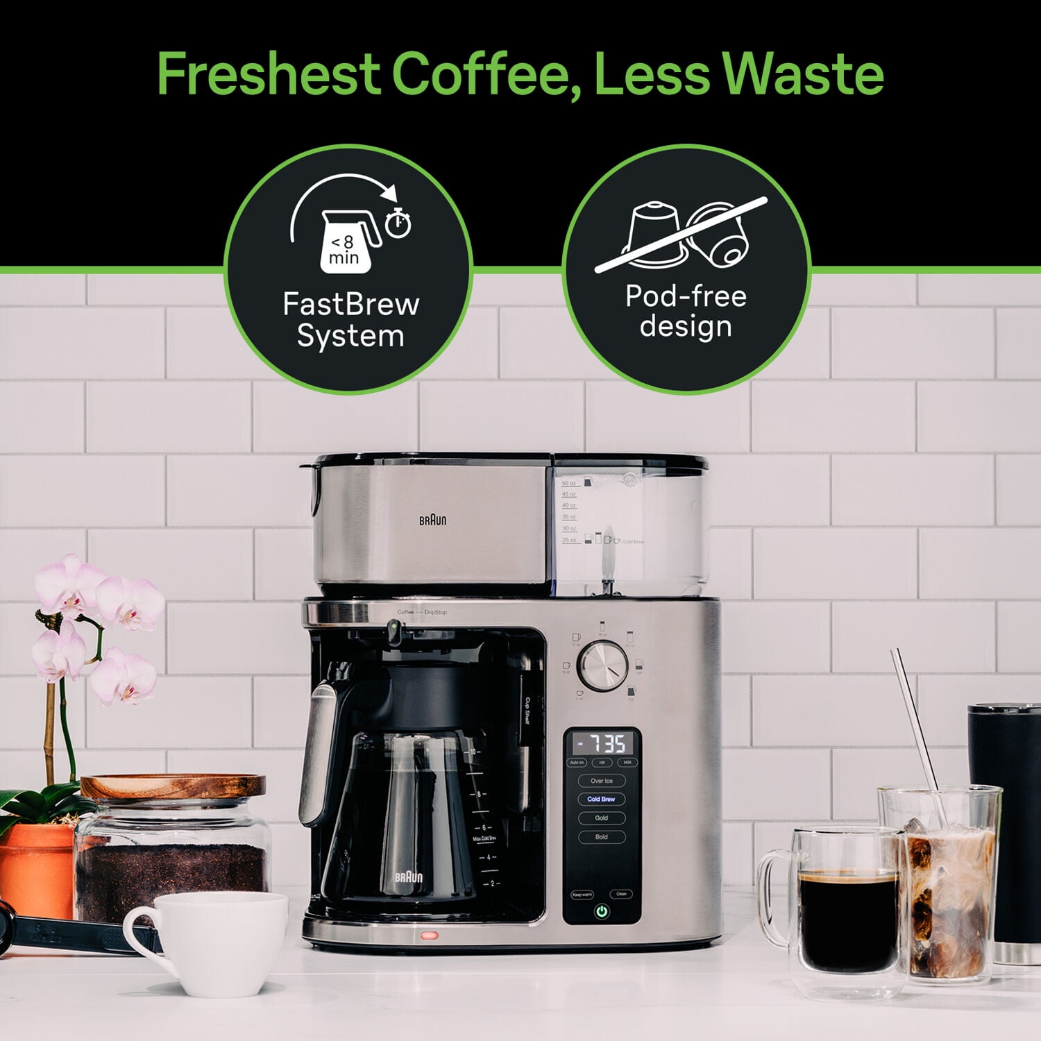 Braun MultiServe Drip Coffee, Single Serve Brewer, KF9270SI - Image 5