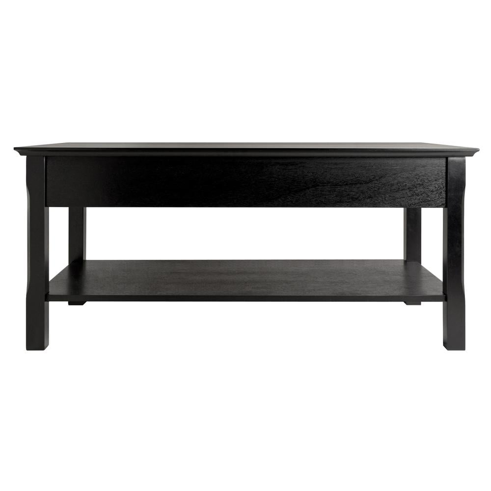 Winsome Wood Timber Coffee Table with Two Drawers, Black Finish - Image 8