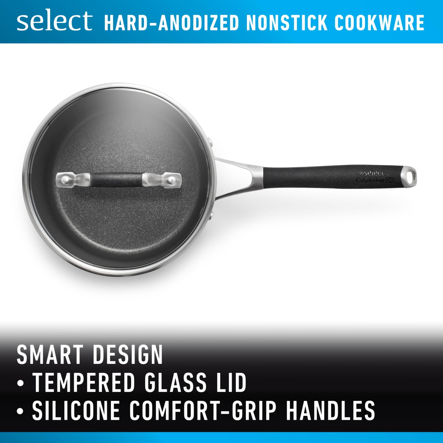Select by Calphalon Hard-Anodized Nonstick 3.5 Qt. Sauce Pan with Lid - Image 3