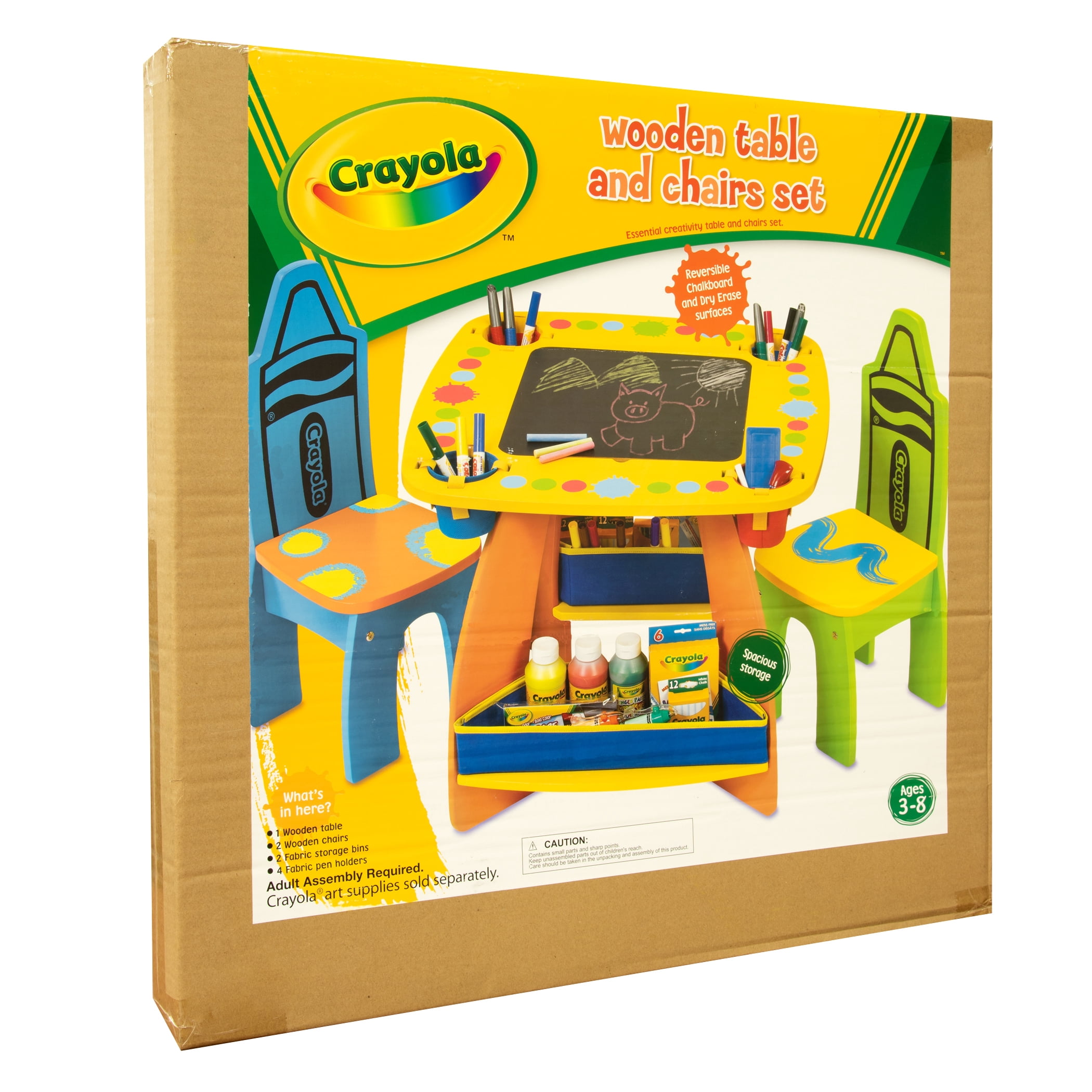 Grow'n Up Crayola Kids Wooden Multi-Color Activity Table and Chair Set for Ages 3 to 8 - Image 2