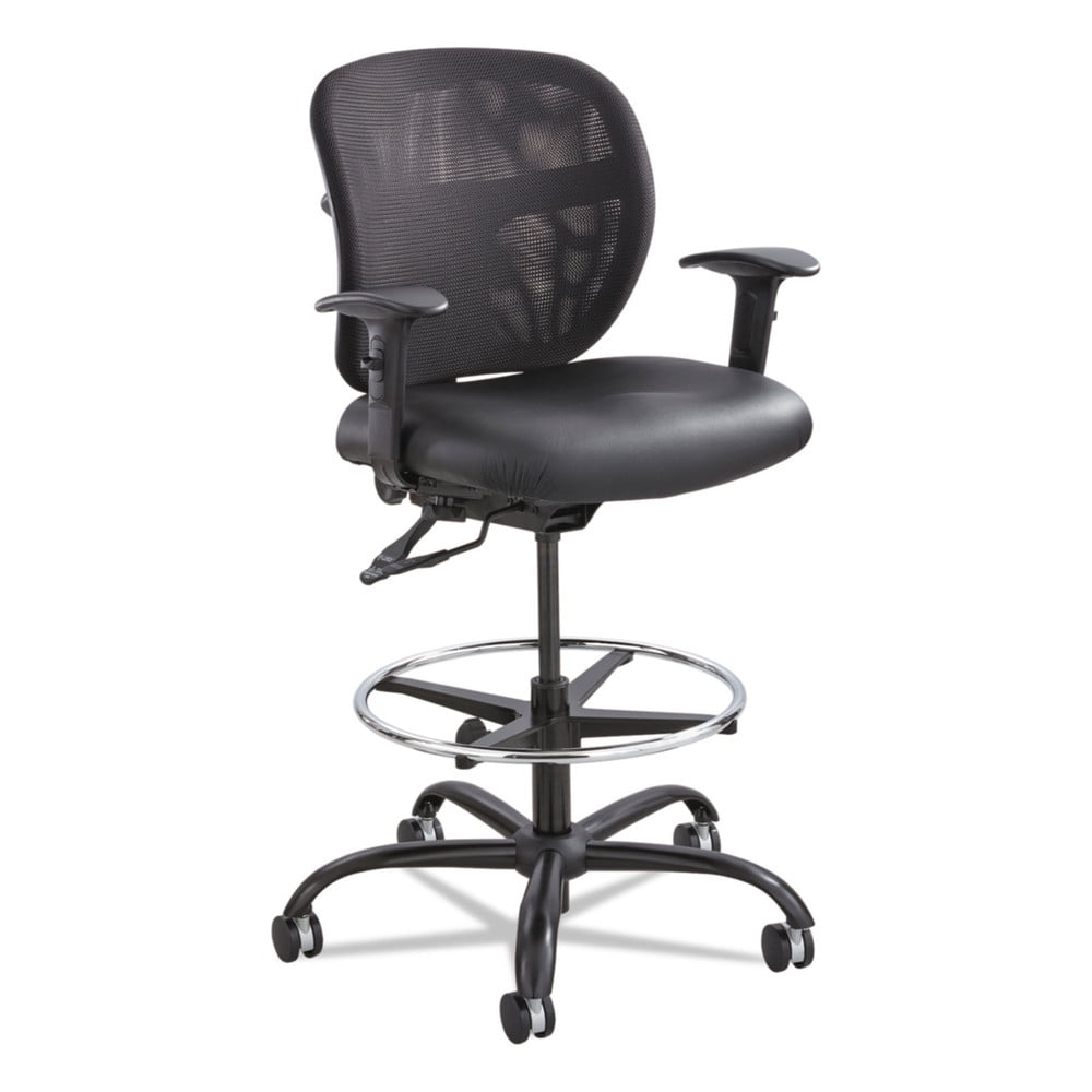 Safco Big and Tall Stool, Heavy Duty Black Vinyl Seat Mesh Back Rated to 400 lbs. - Image 5