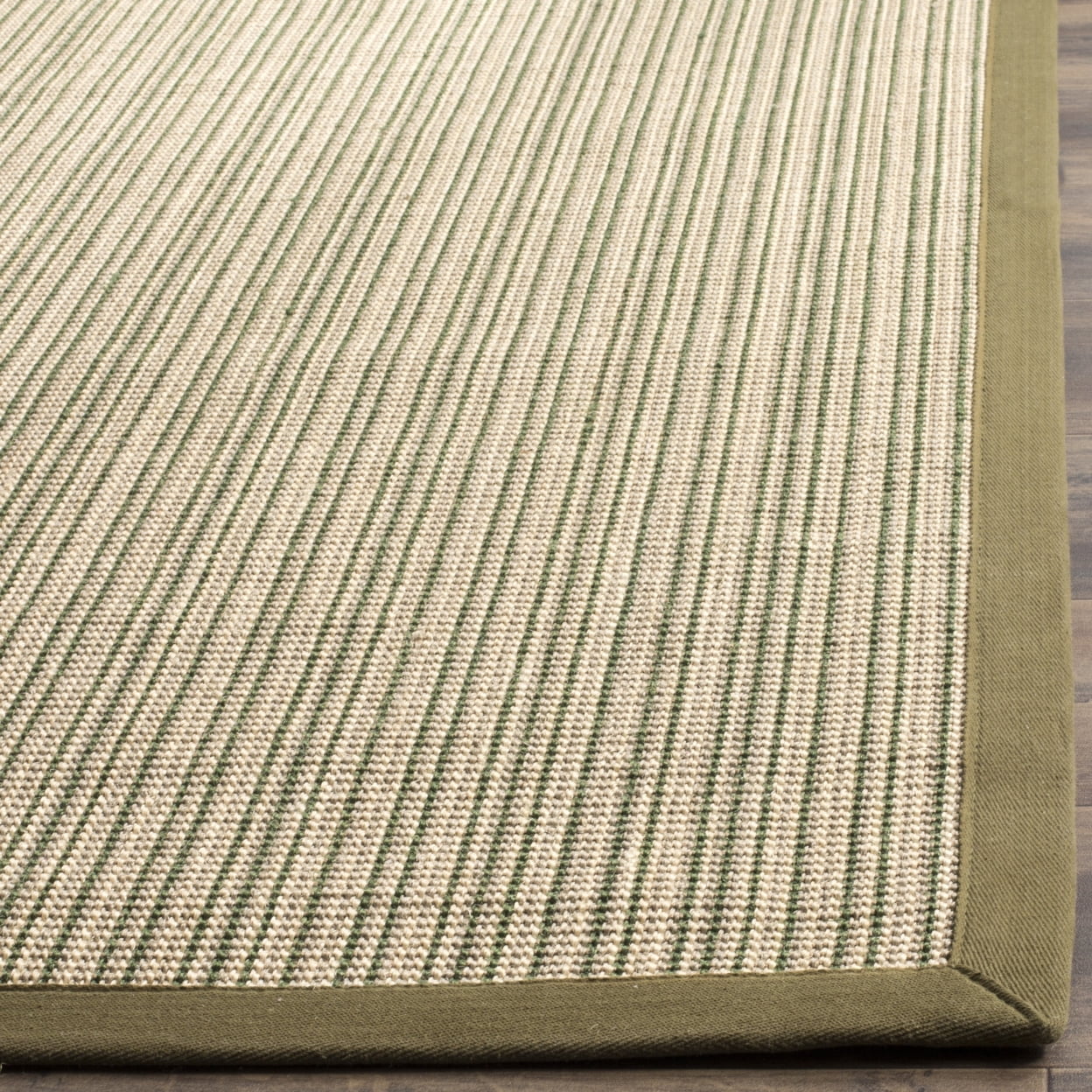 SAFAVIEH Natural Fiber Aspen Striped Sisal Area Rug, Green, 4' x 6' - Image 6