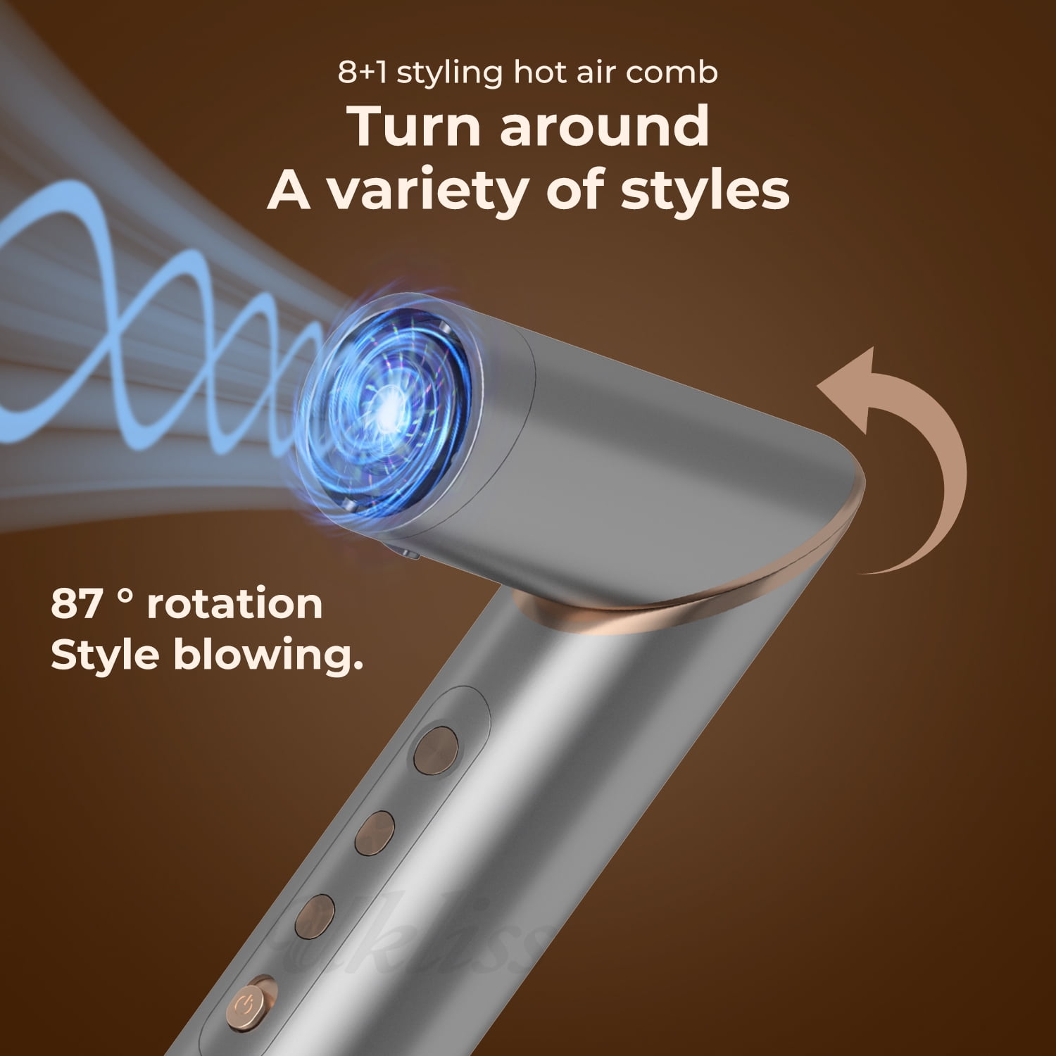 8 in 1 Hair Blow Dryer Brush Set,Professional 110,000 RPM Hot Air Brush Set for Fast Drying,Curling Volumizing Smoothing & Styling, Hair Styler, Oval Brush - Image 6