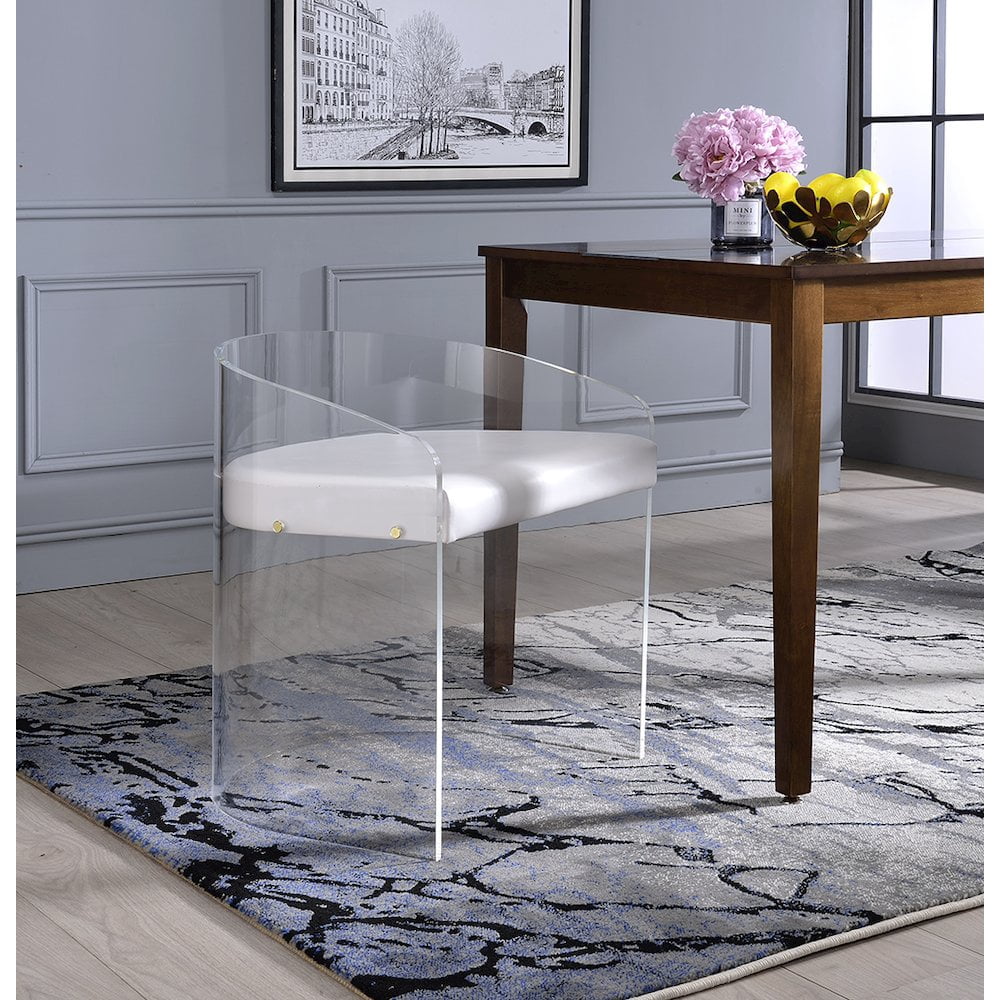 Fox Hill Trading Pure Decor 19" U Shape Lucite and Acrylic Dinner Chair in Clear - Image 8